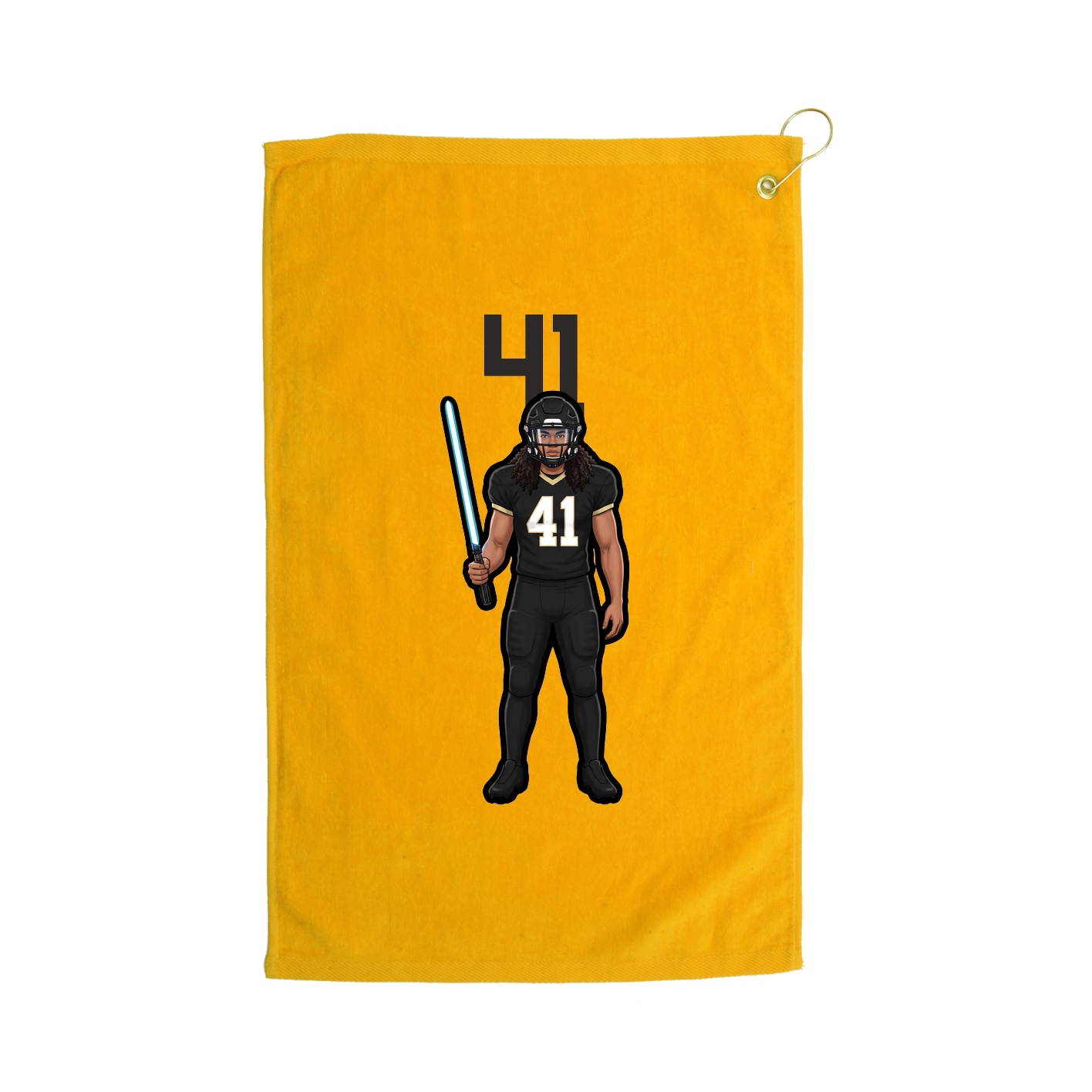 Golf Towel — Number Top in Gold