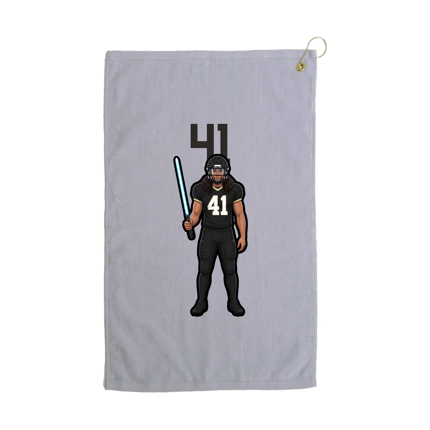 Golf Towel — Number Top in Grey