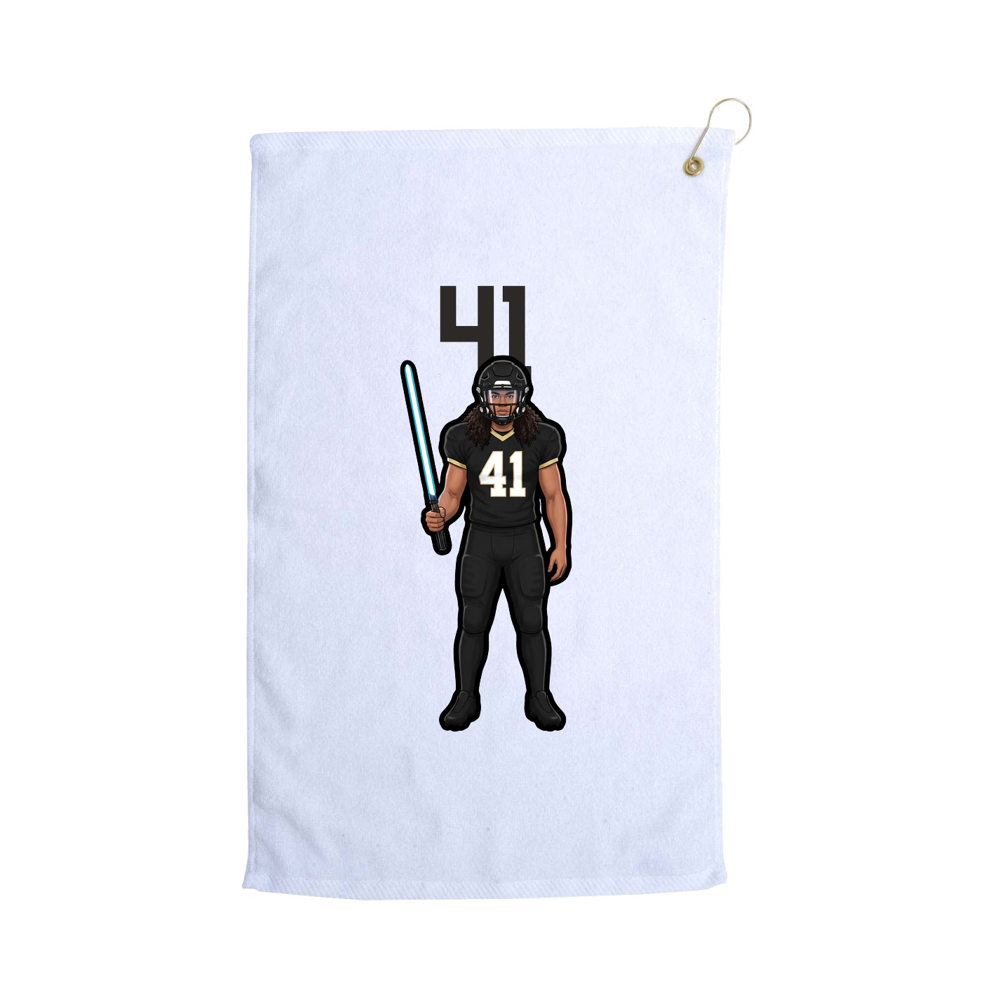 Golf Towel — Number Top in White