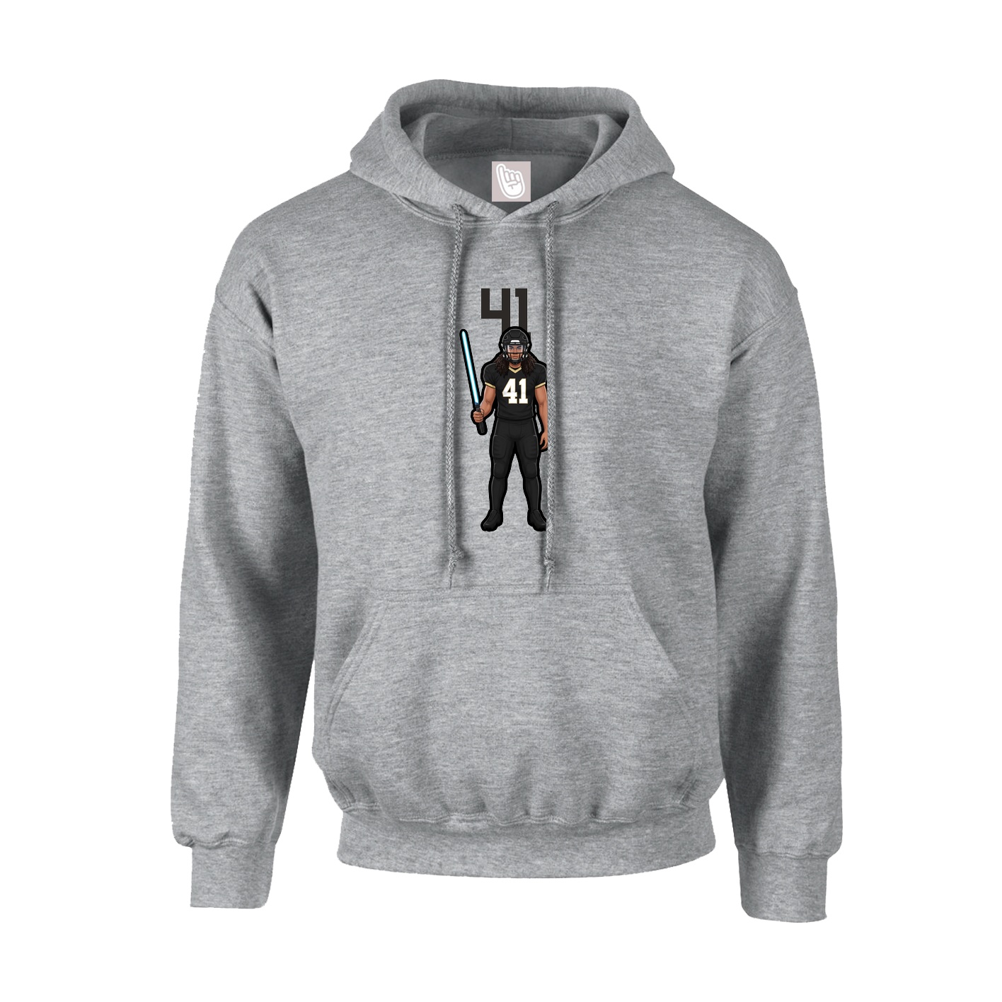 Hoodie — Number Top in Grey