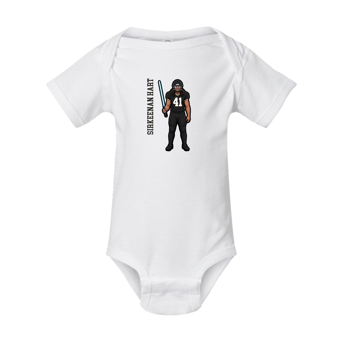 Baby Onesie — Name Vertical in White