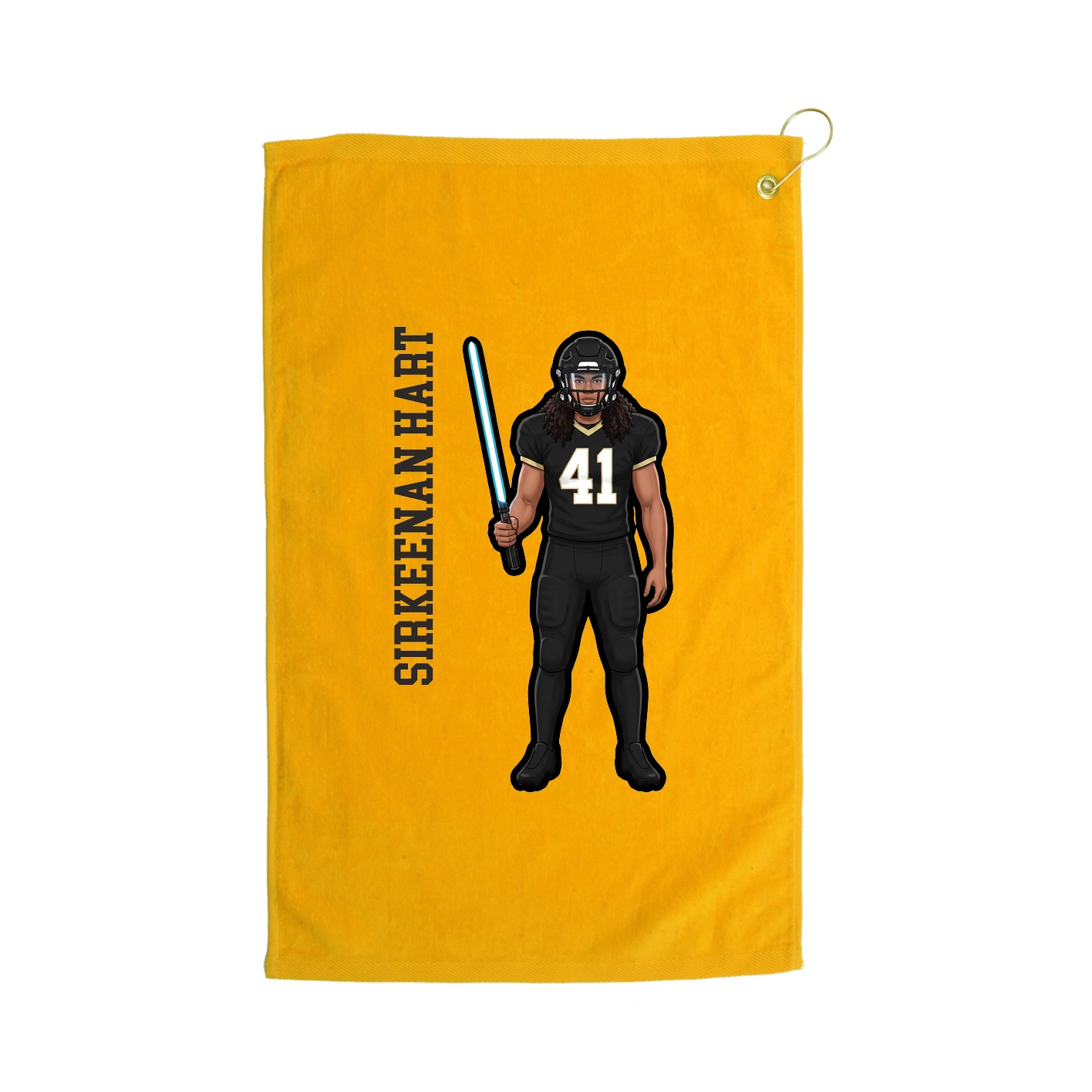 Golf Towel — Name Vertical in Gold