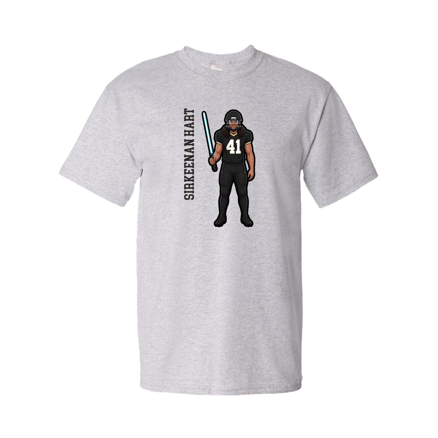 Tee — Name Vertical in Grey