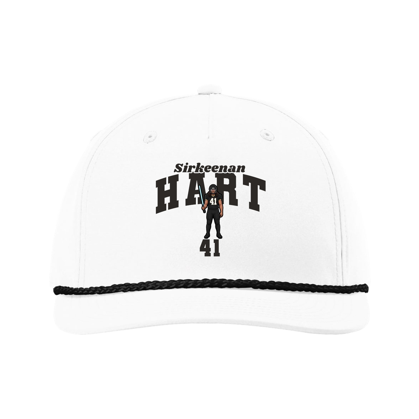 Five-Panel Classic Rope Cap — Signature Arch in White