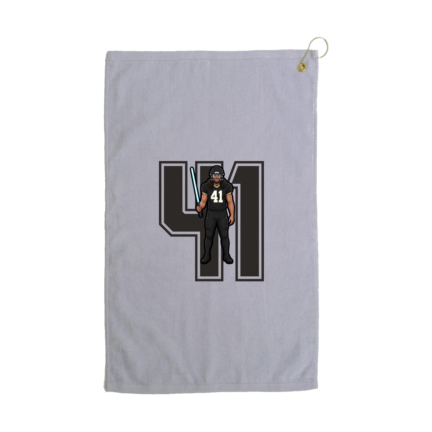 Golf Towel — Number in Grey