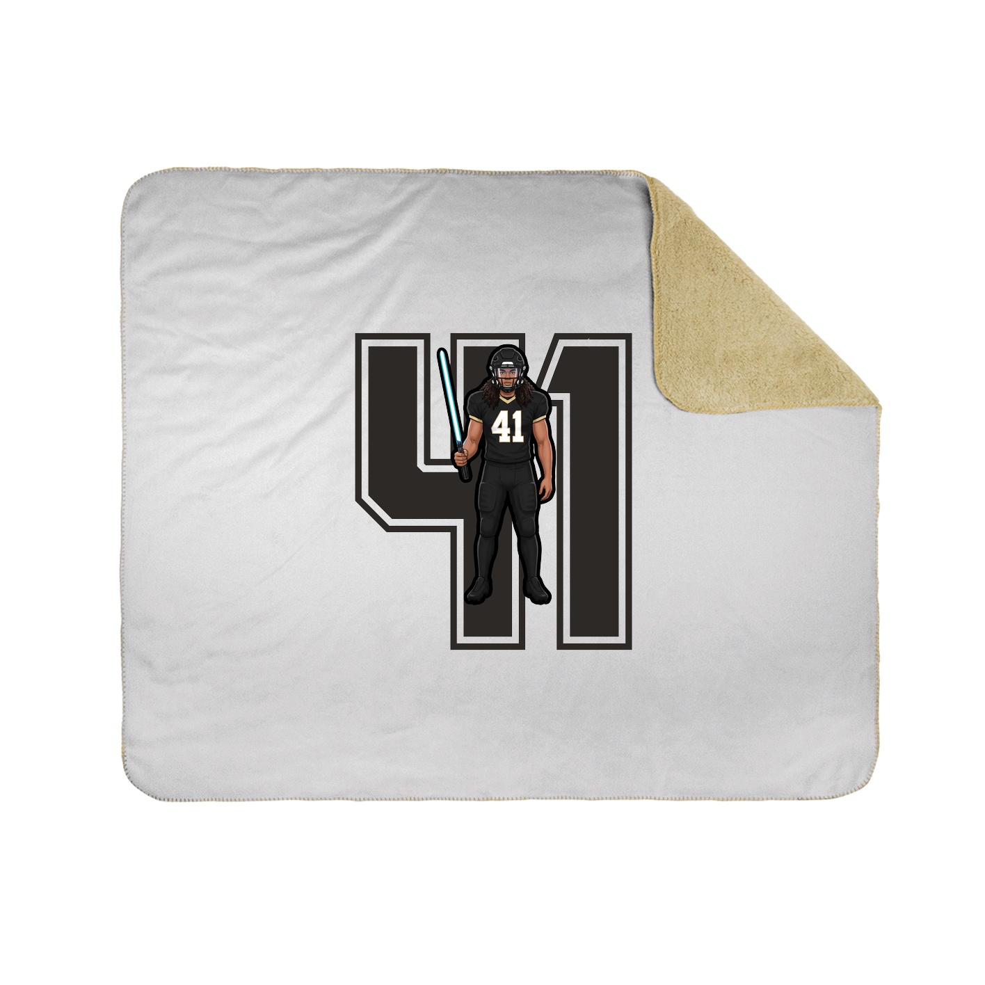 Throw Blanket — Number in White