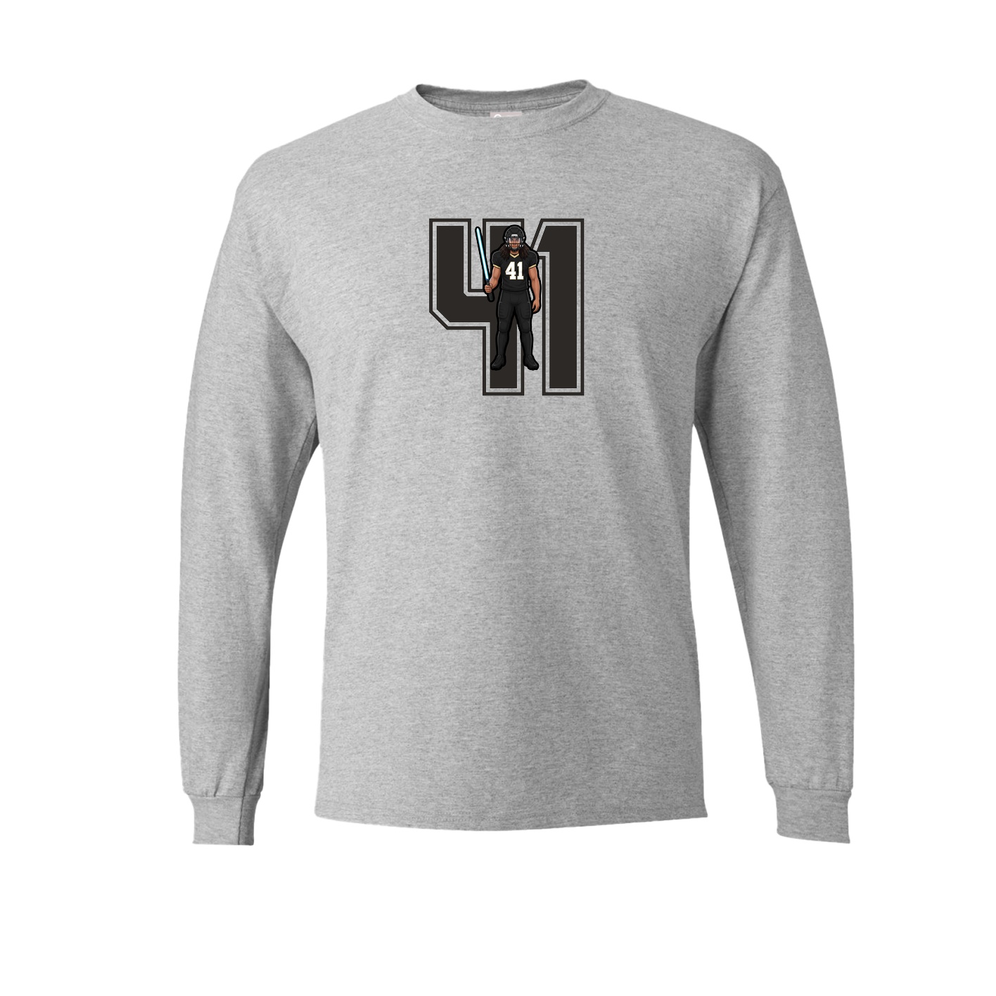Long Sleeve Tee — Number in Grey