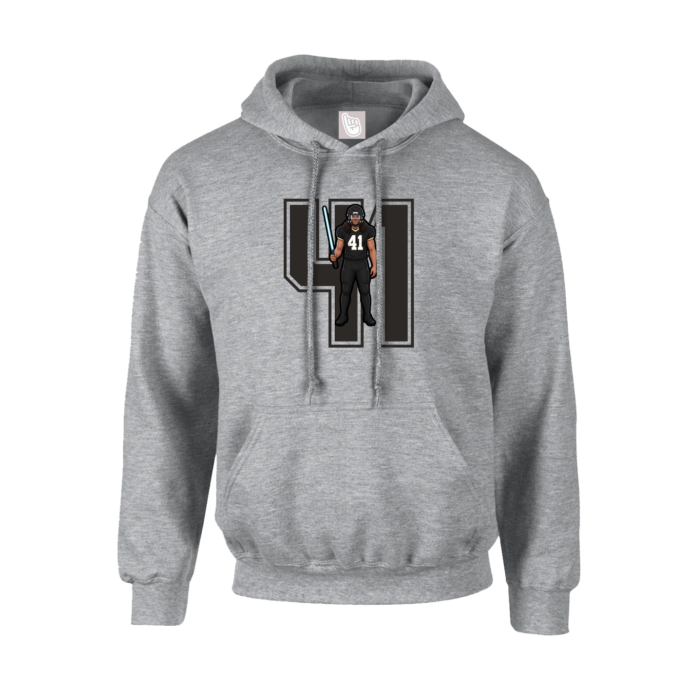 Hoodie — Number in Grey