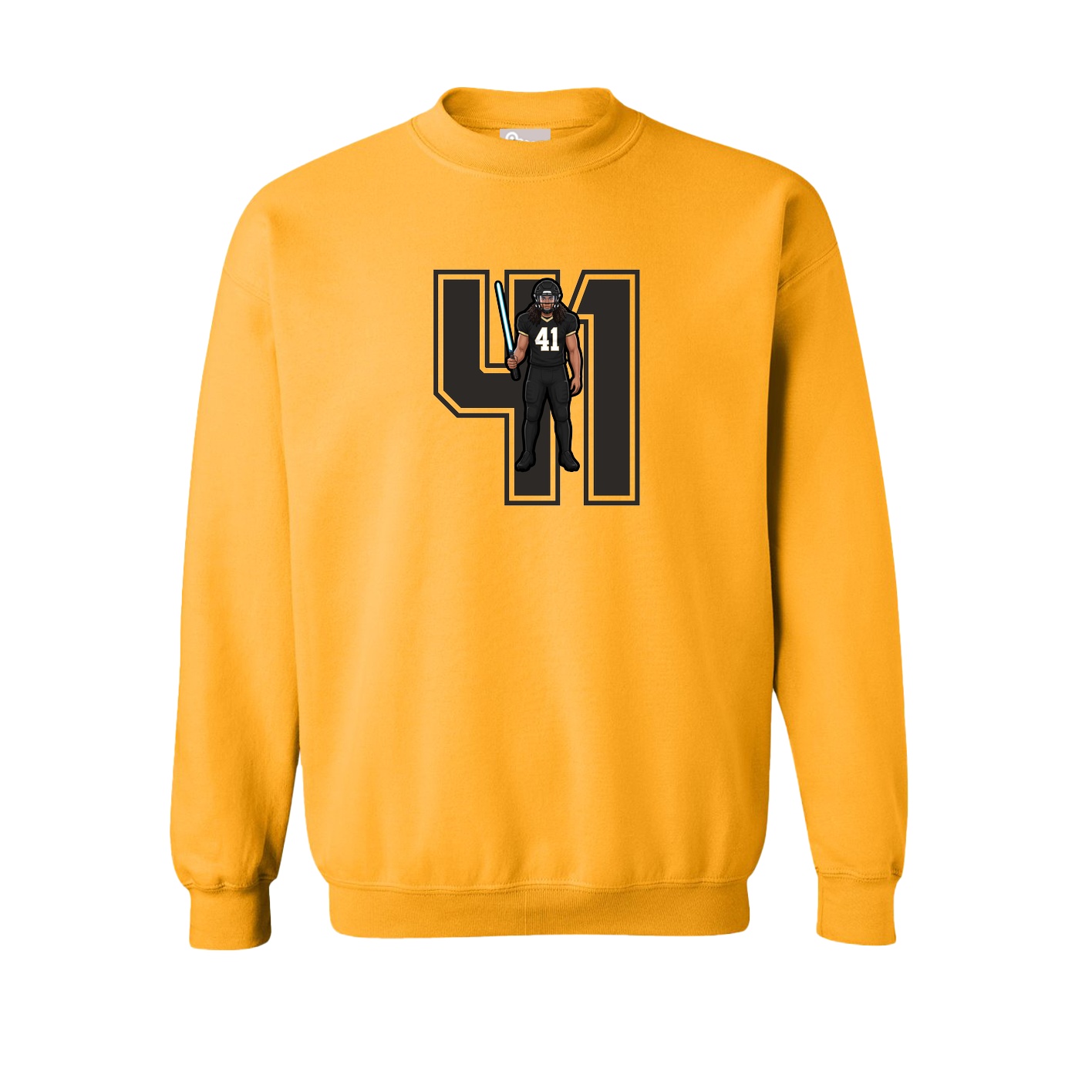 Fleece Crew — Number in Gold