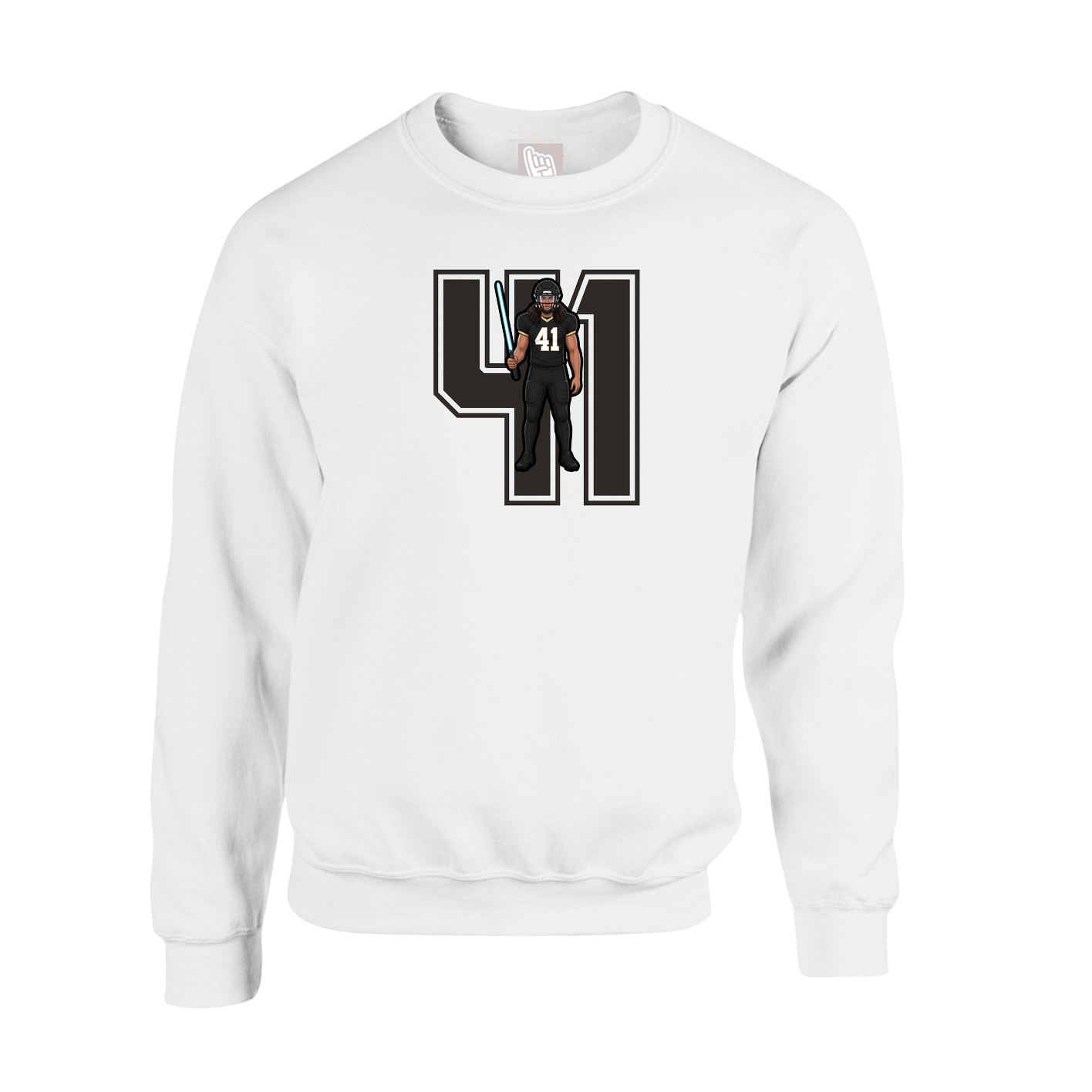 Fleece Crew — Number in White