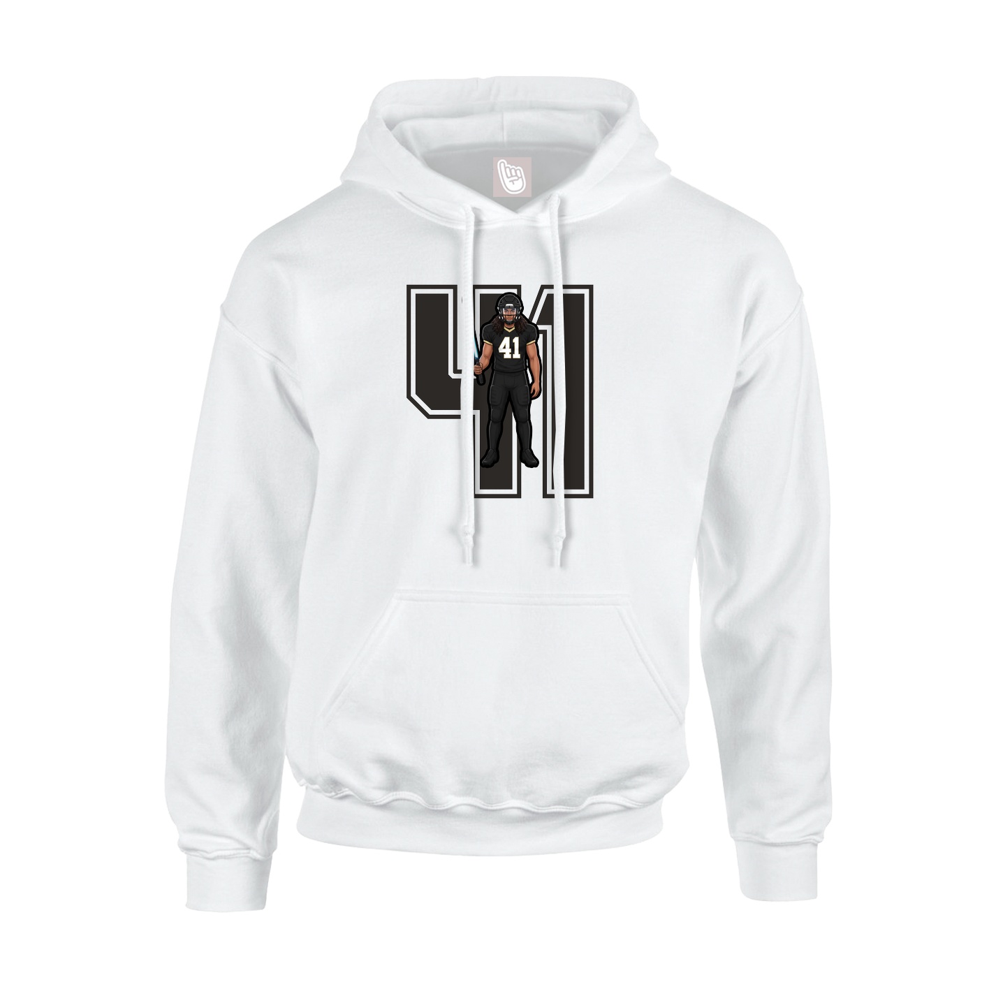 Youth Hoodie — Number in White