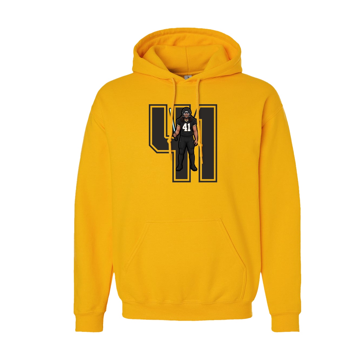Youth Hoodie — Number in Gold