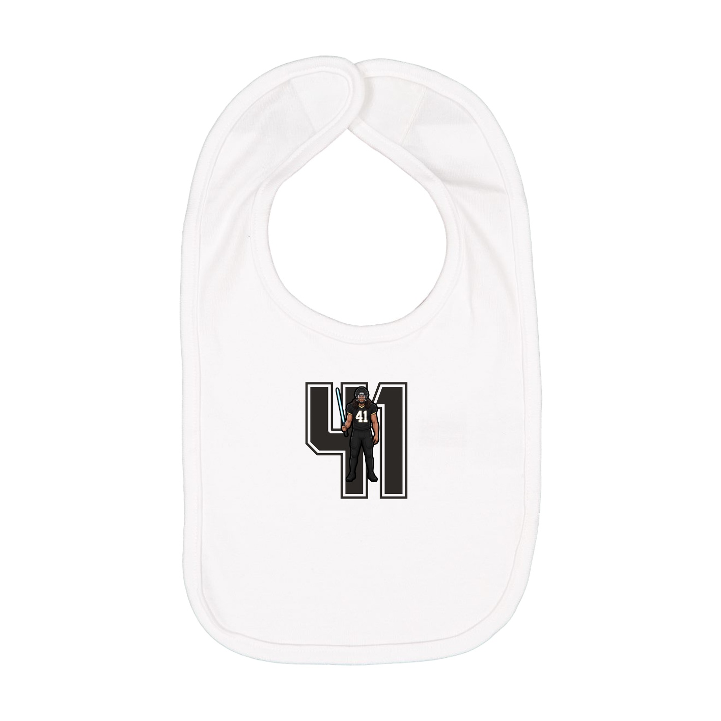 Infant Bib — Number in White