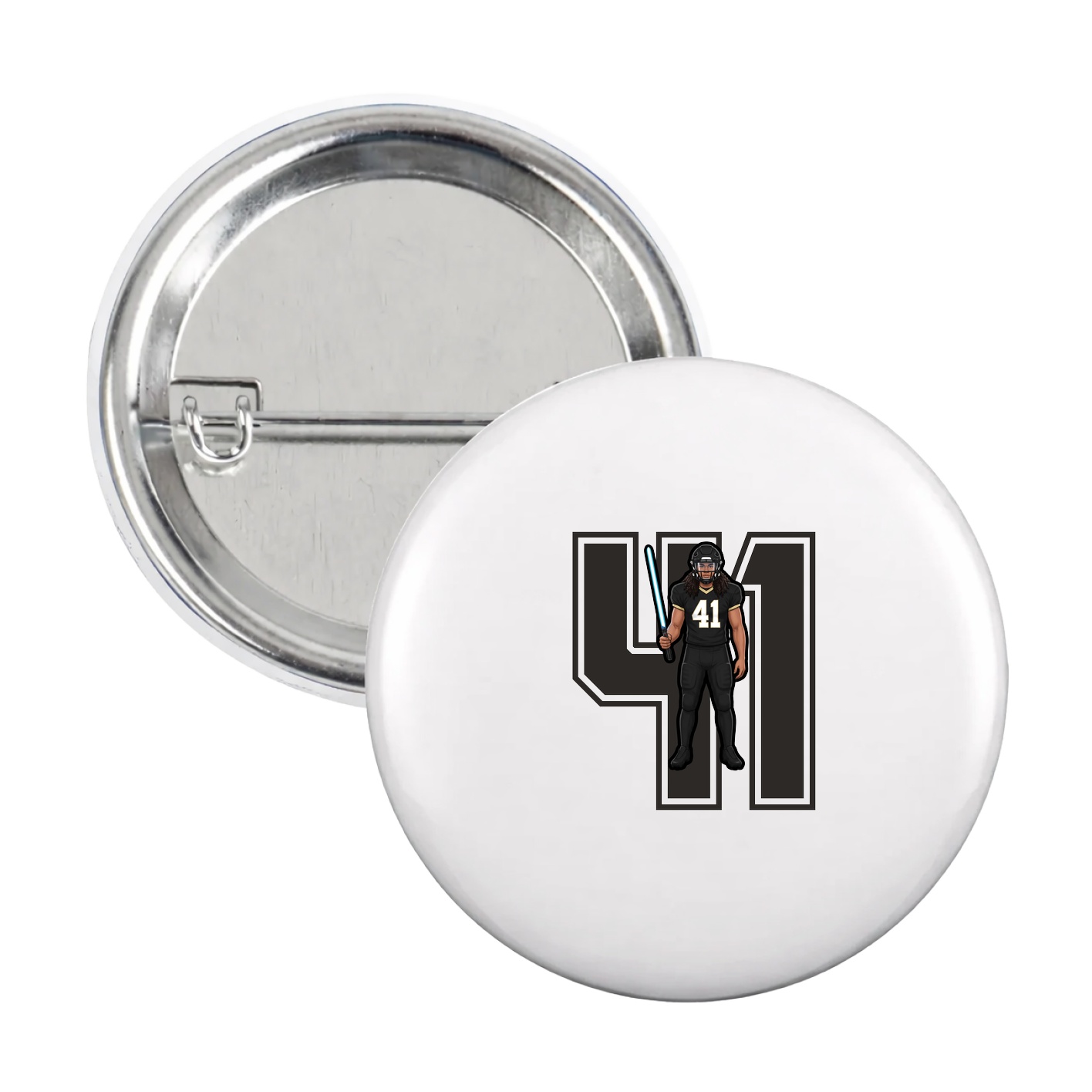 Game Day Button — Number in White
