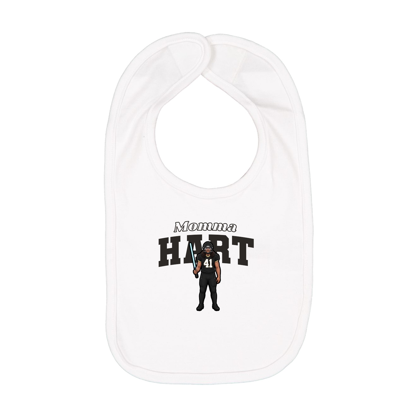 Infant Bib — Mothers Day Block in White