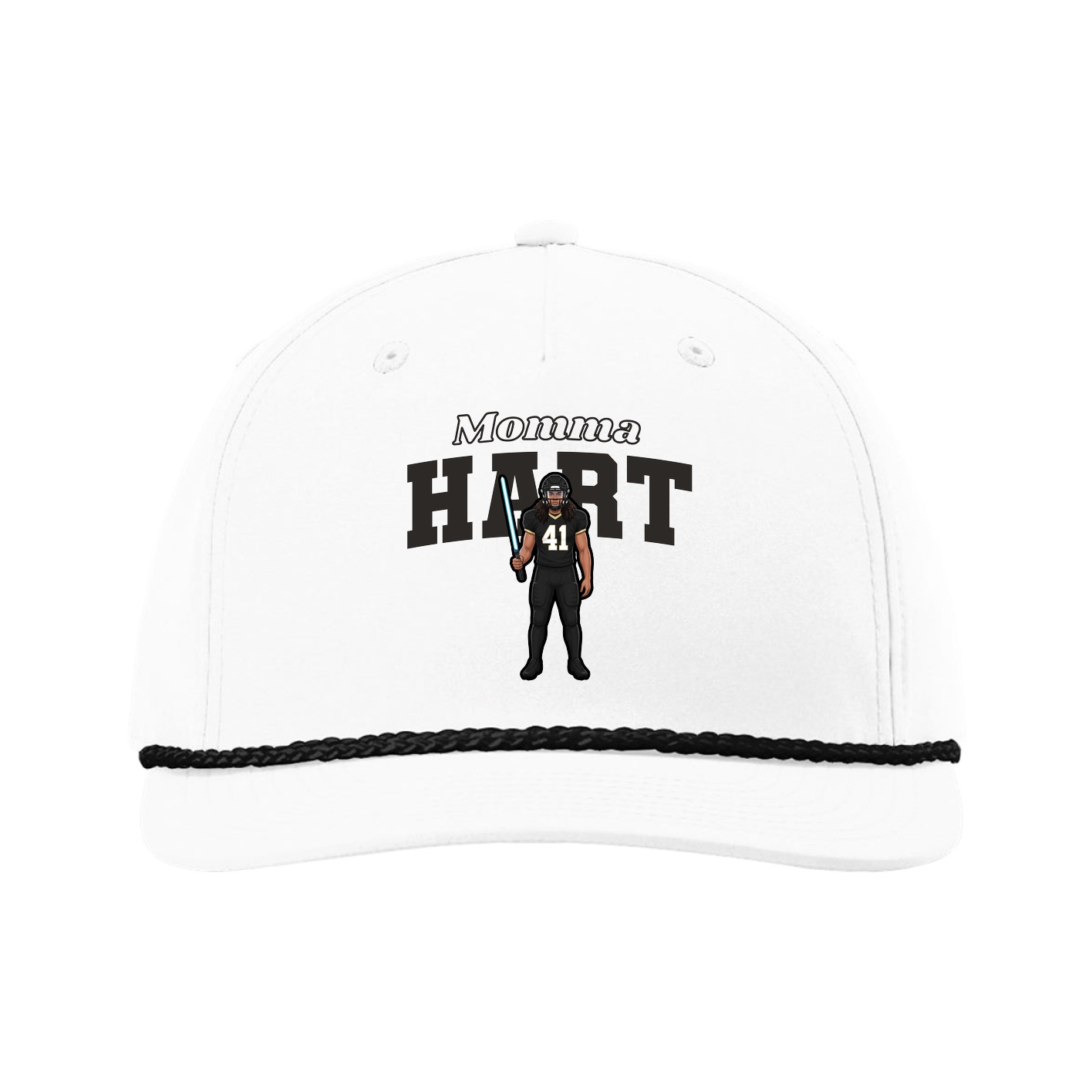Five-Panel Classic Rope Cap — Mothers Day Block in White
