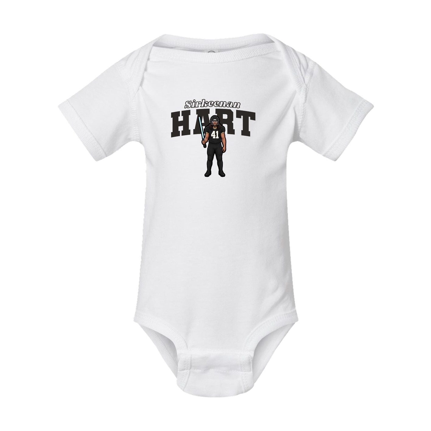 Baby Onesie — Name Arch in White