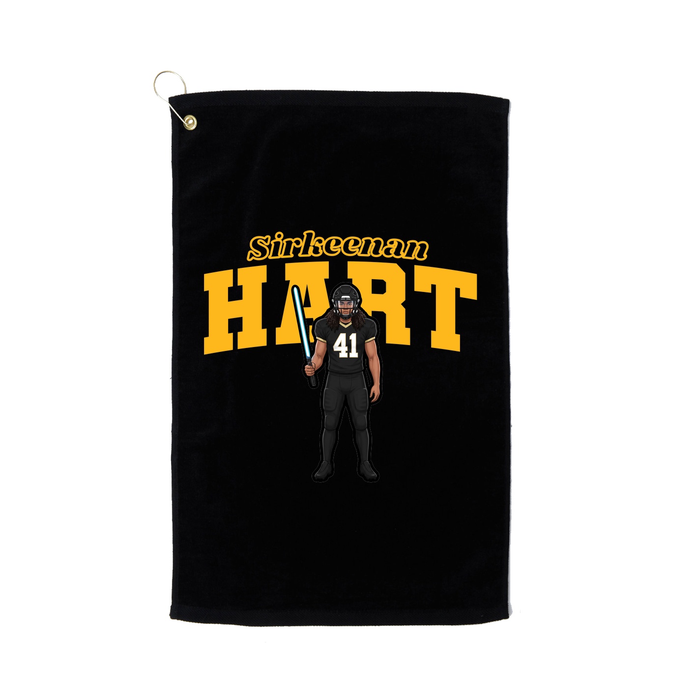 Golf Towel — Name Arch in Black
