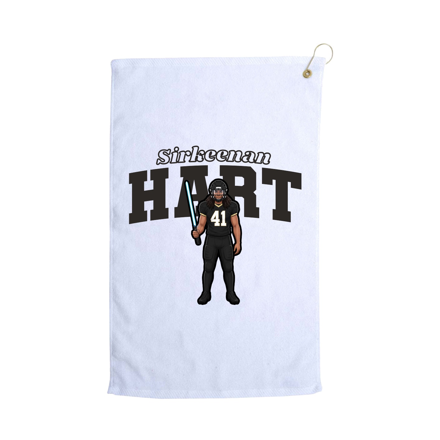 Golf Towel — Name Arch in White