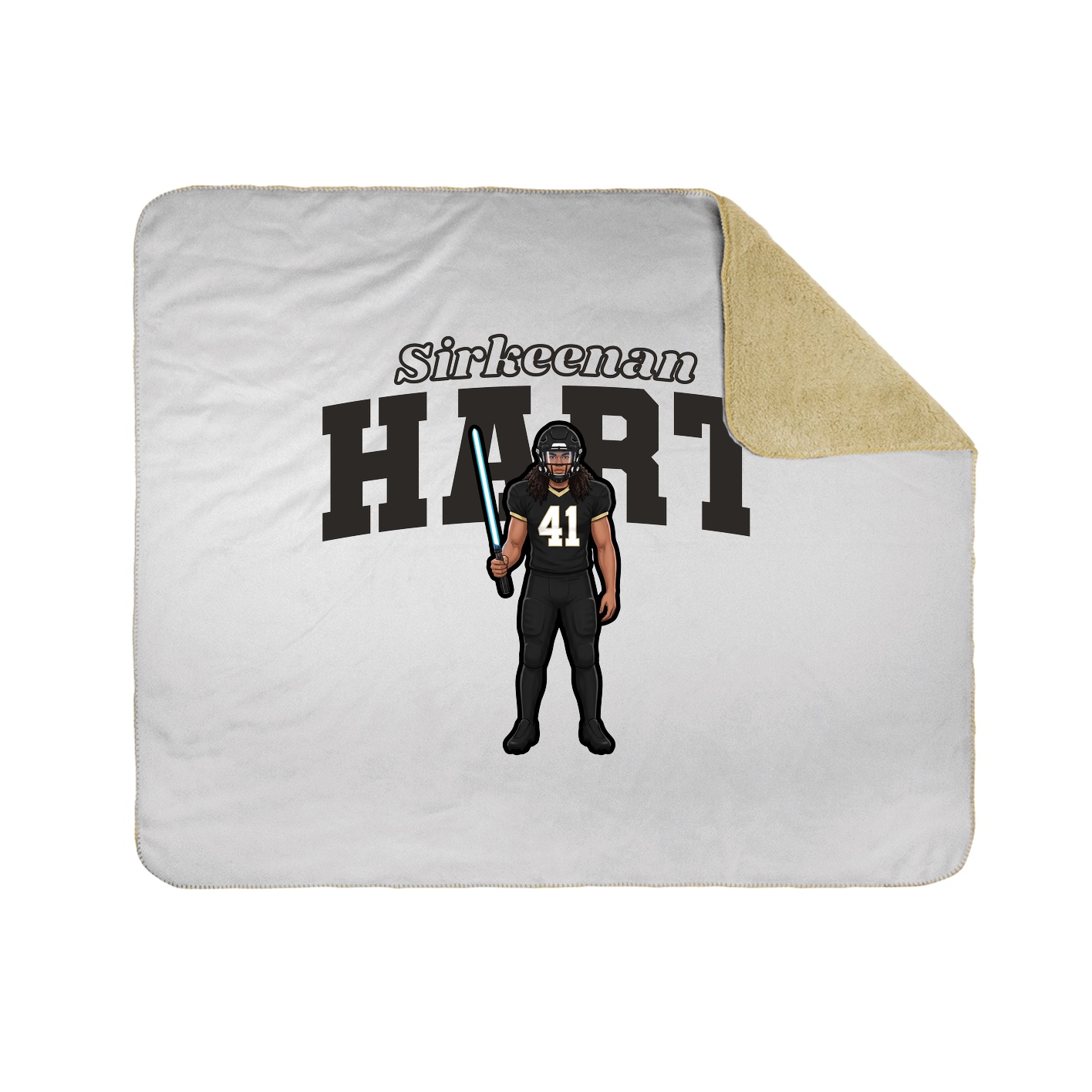 Throw Blanket — Name Arch in White