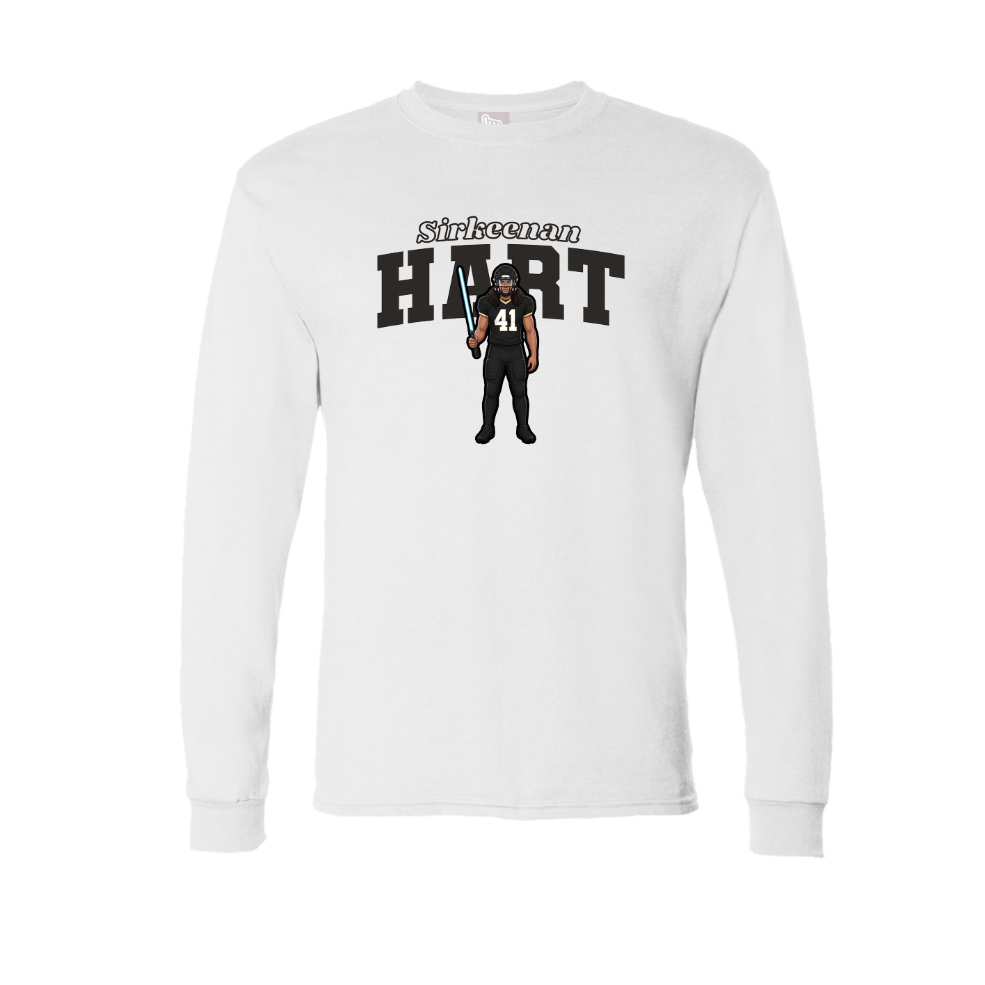 Long Sleeve Tee — Name Arch in White