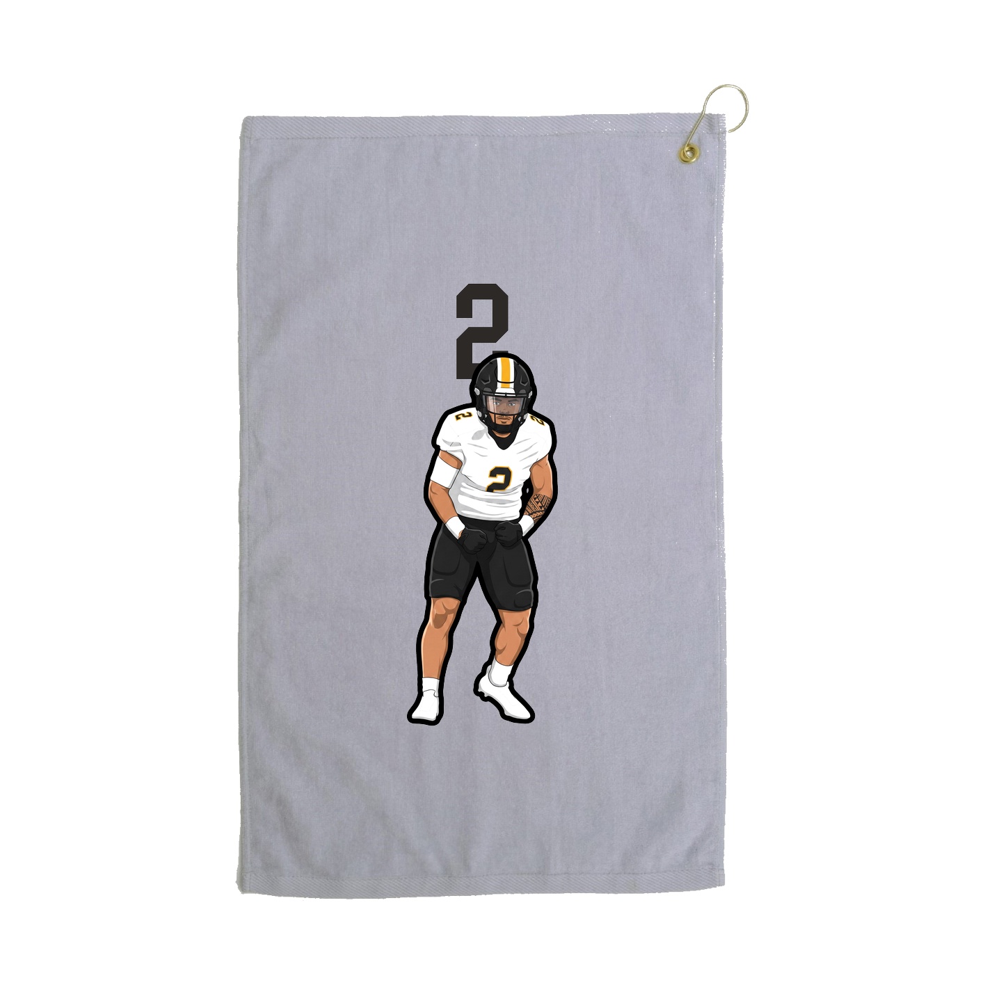 Golf Towel — Number Top in Grey