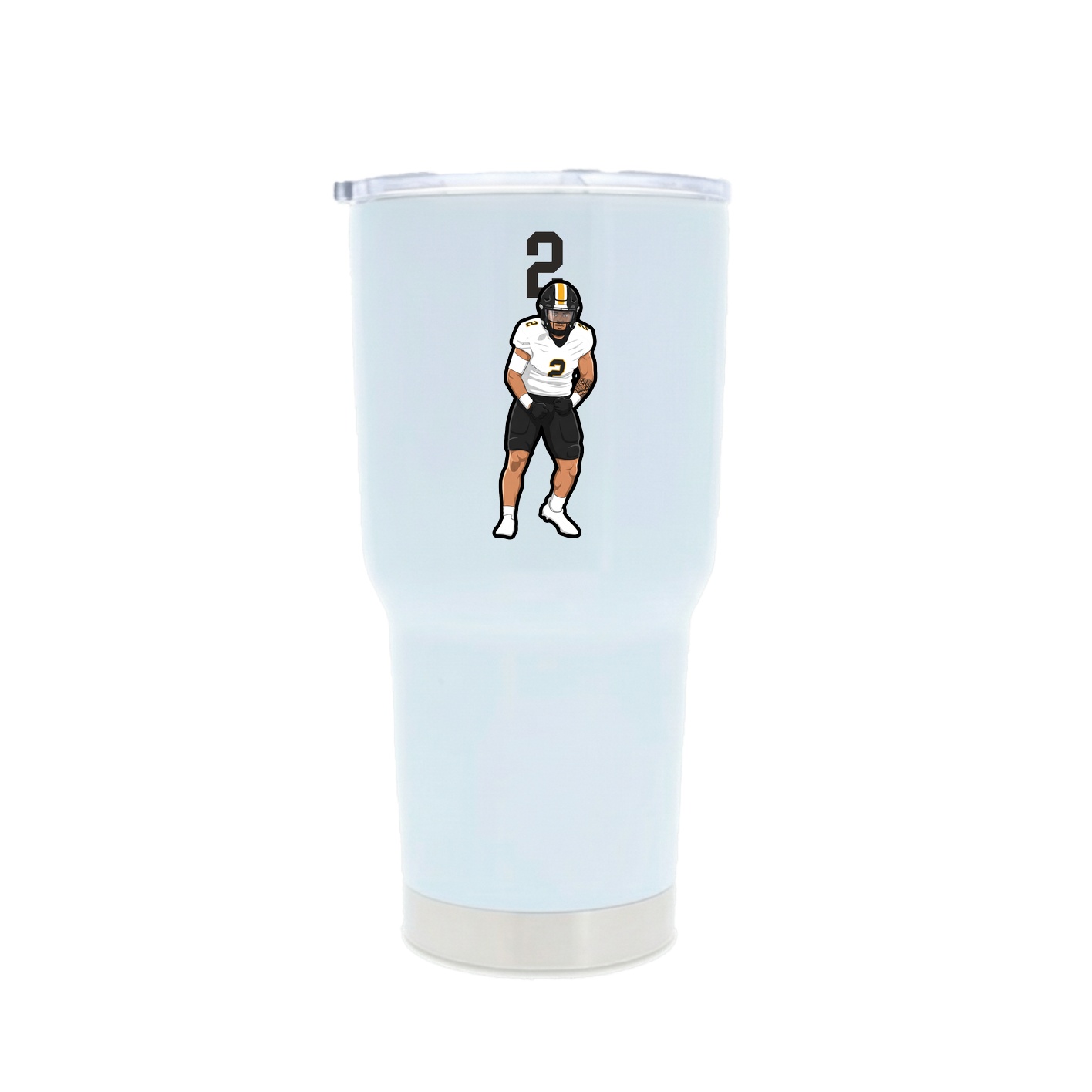 30oz Stainless Steel Tumbler — Number Top in White