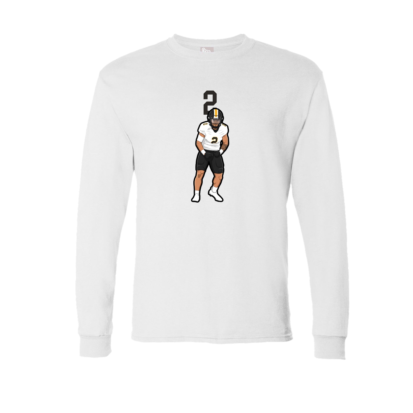 Long Sleeve Tee — Number Top in White