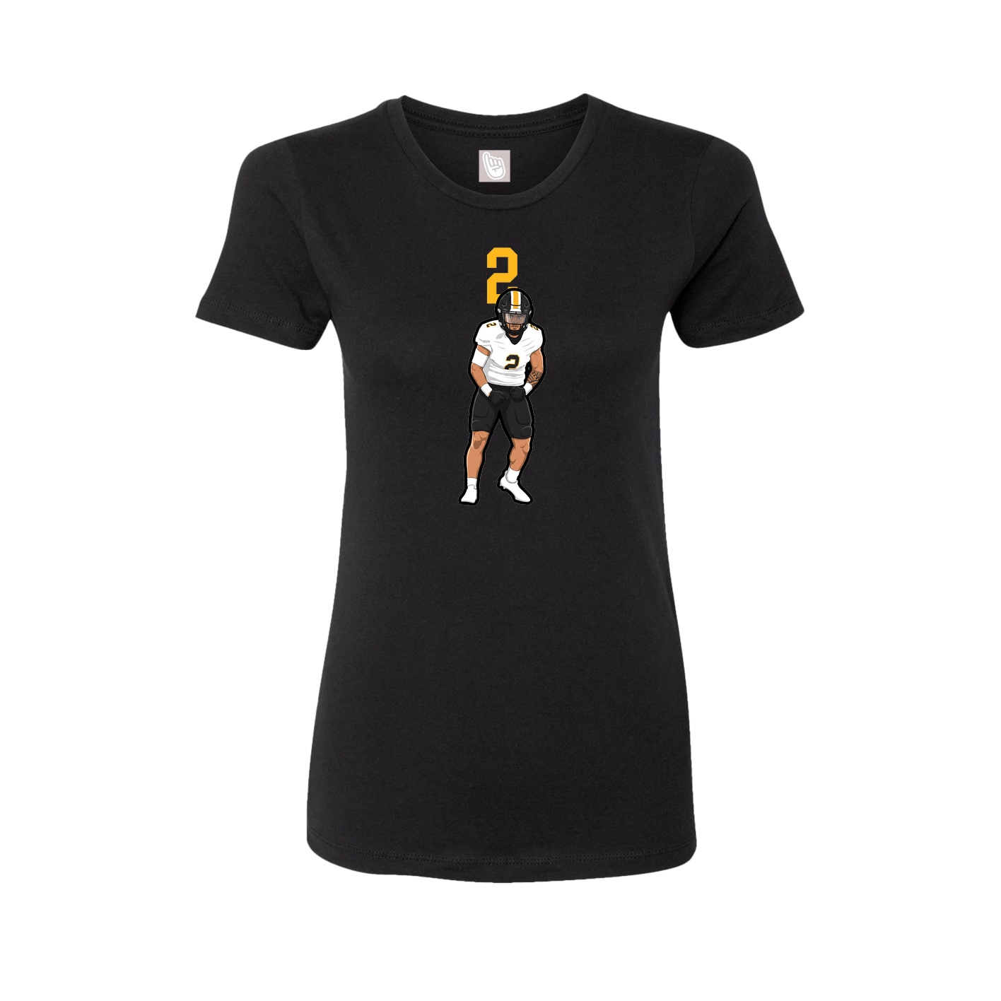 Fitted Women's Tee — Number Top in Black