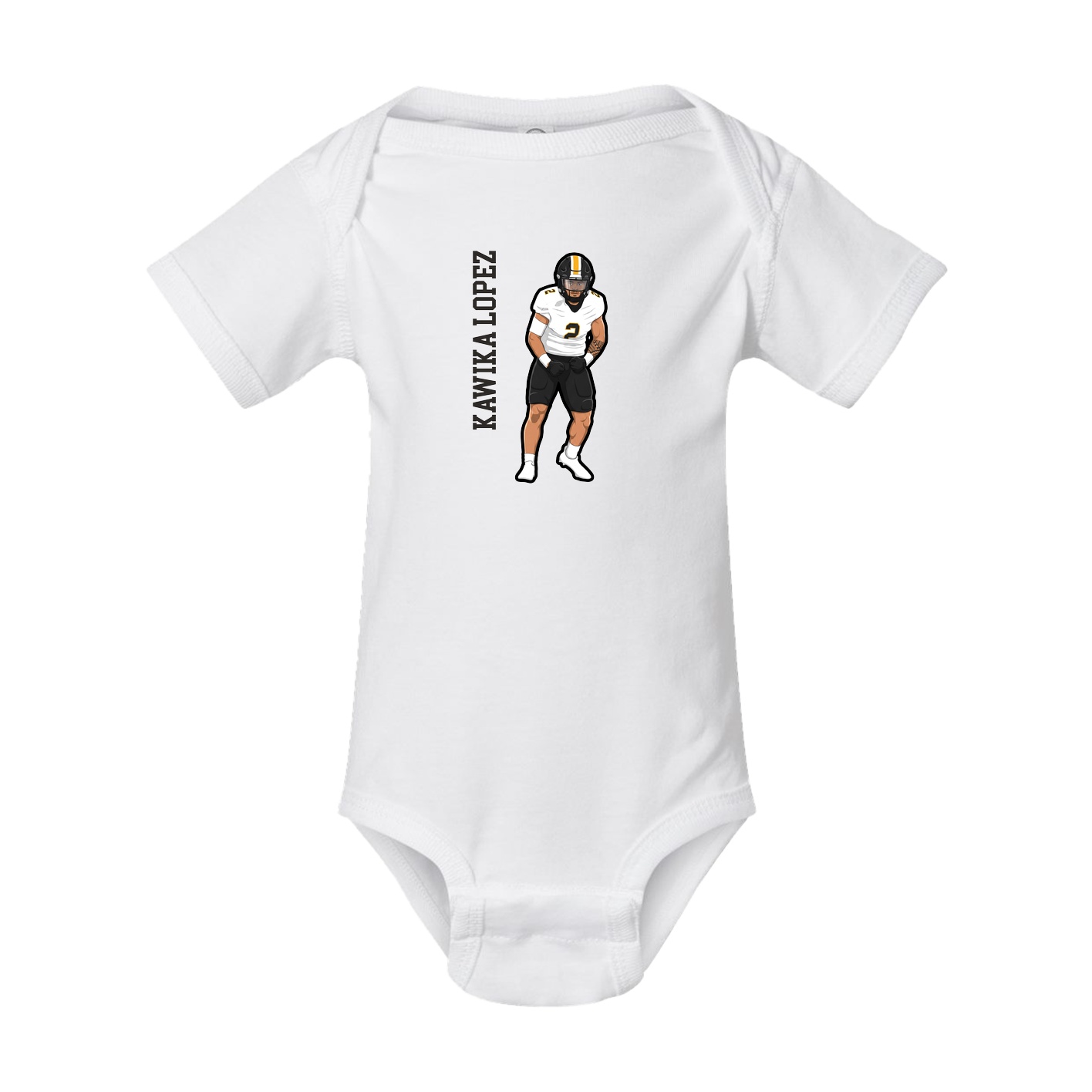 Baby Onesie — Name Vertical in White