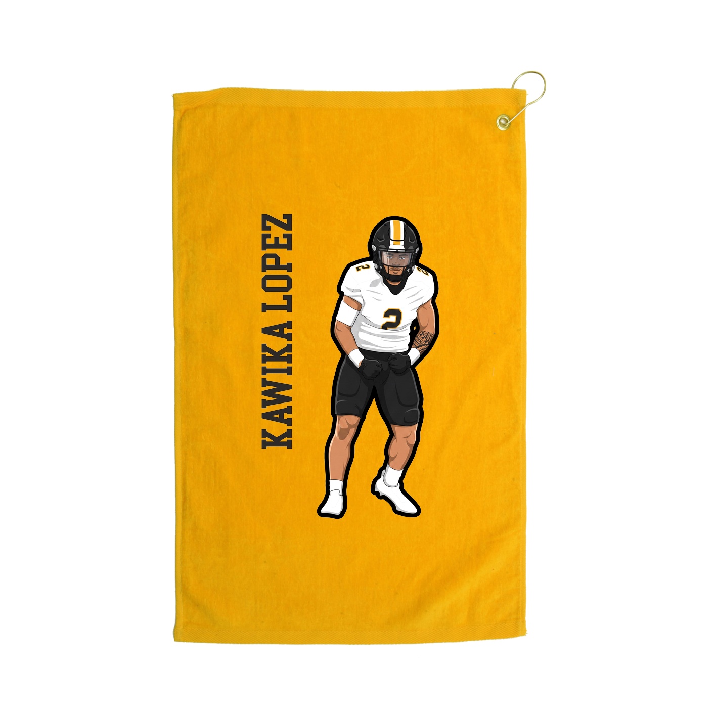 Golf Towel — Name Vertical in Gold