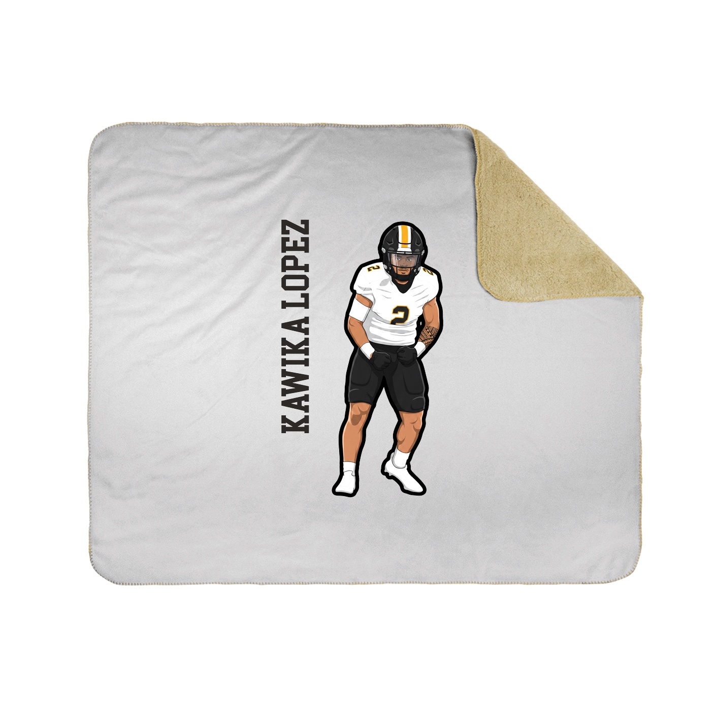 Throw Blanket — Name Vertical in White
