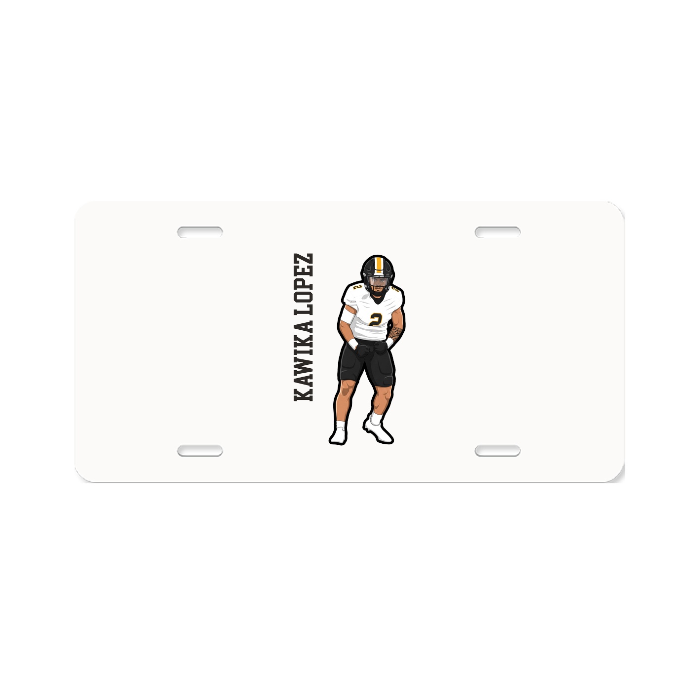 License Plate — Name Vertical in Classic