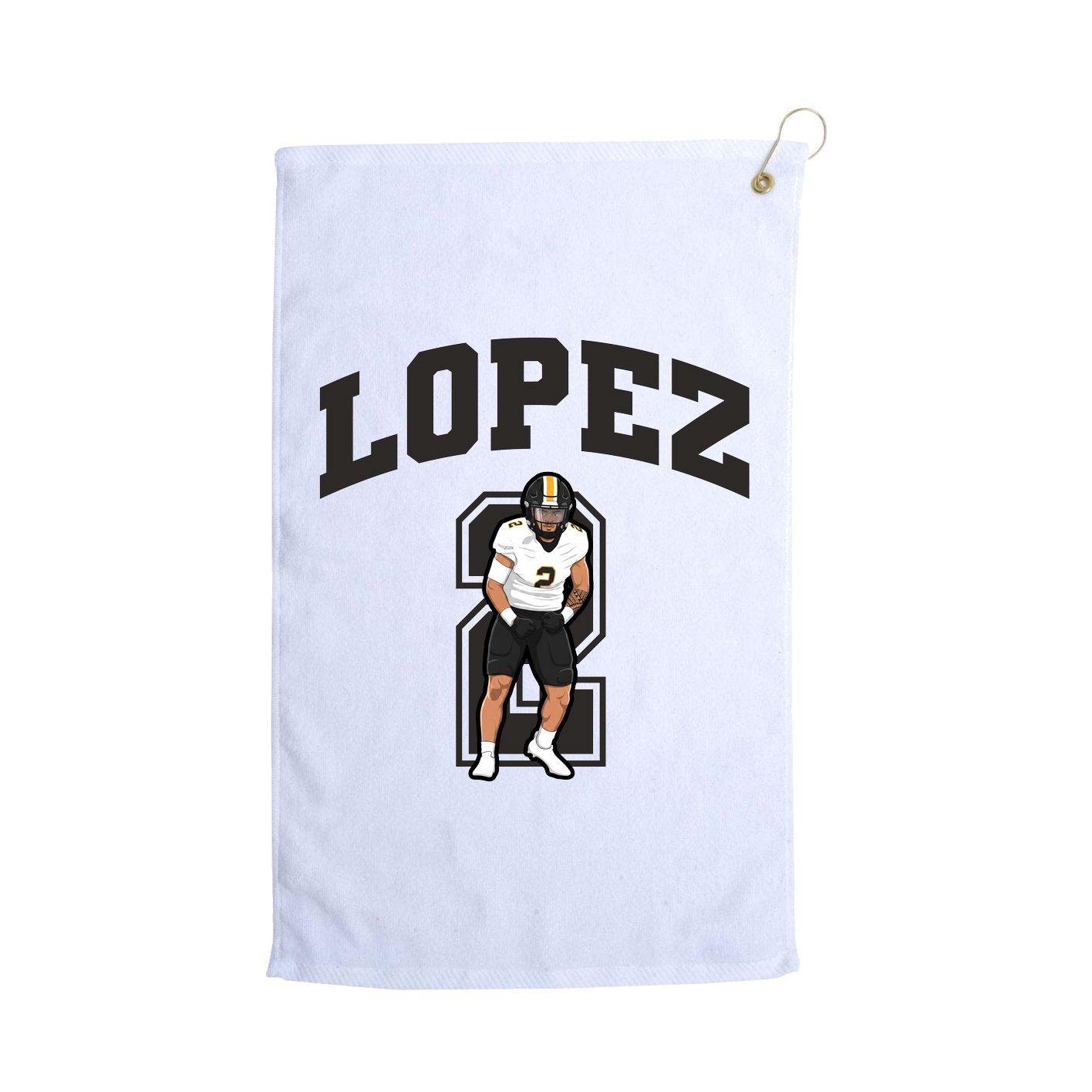 Golf Towel — Number in White