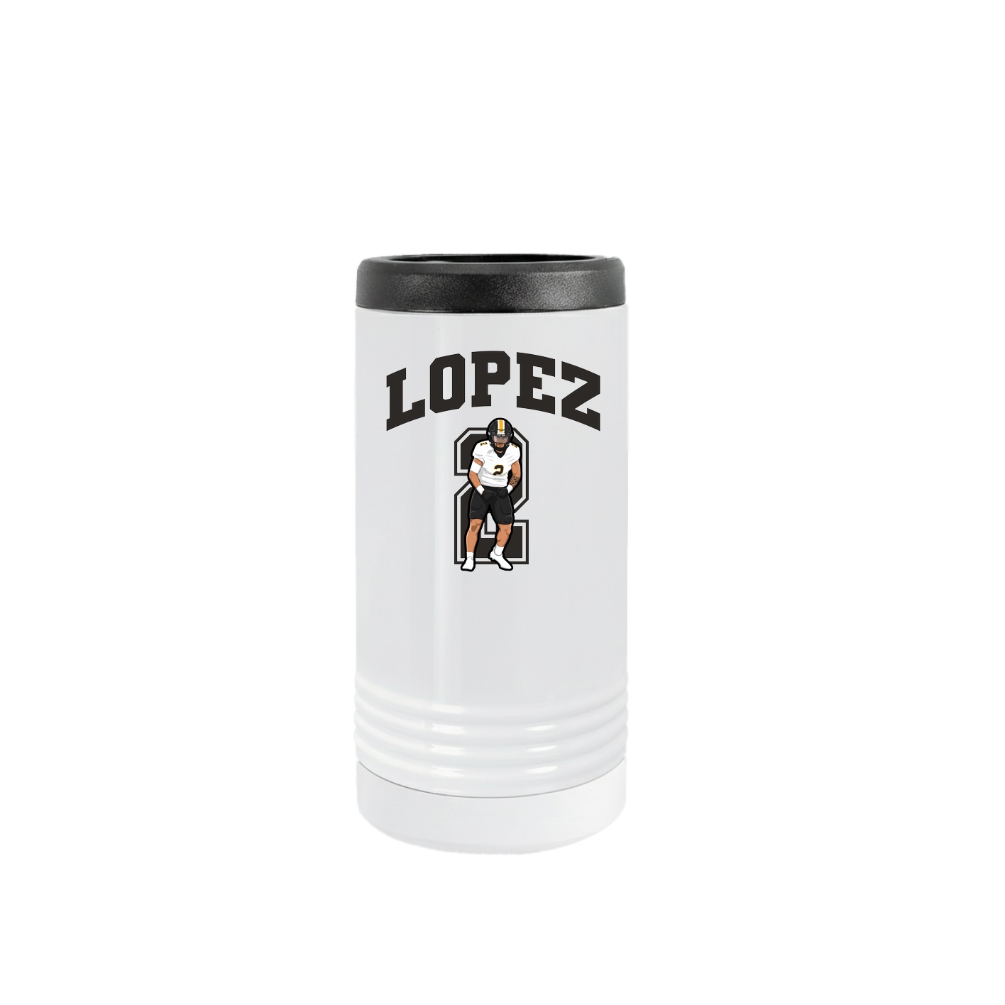 Slim Beverage Holder — Number in White