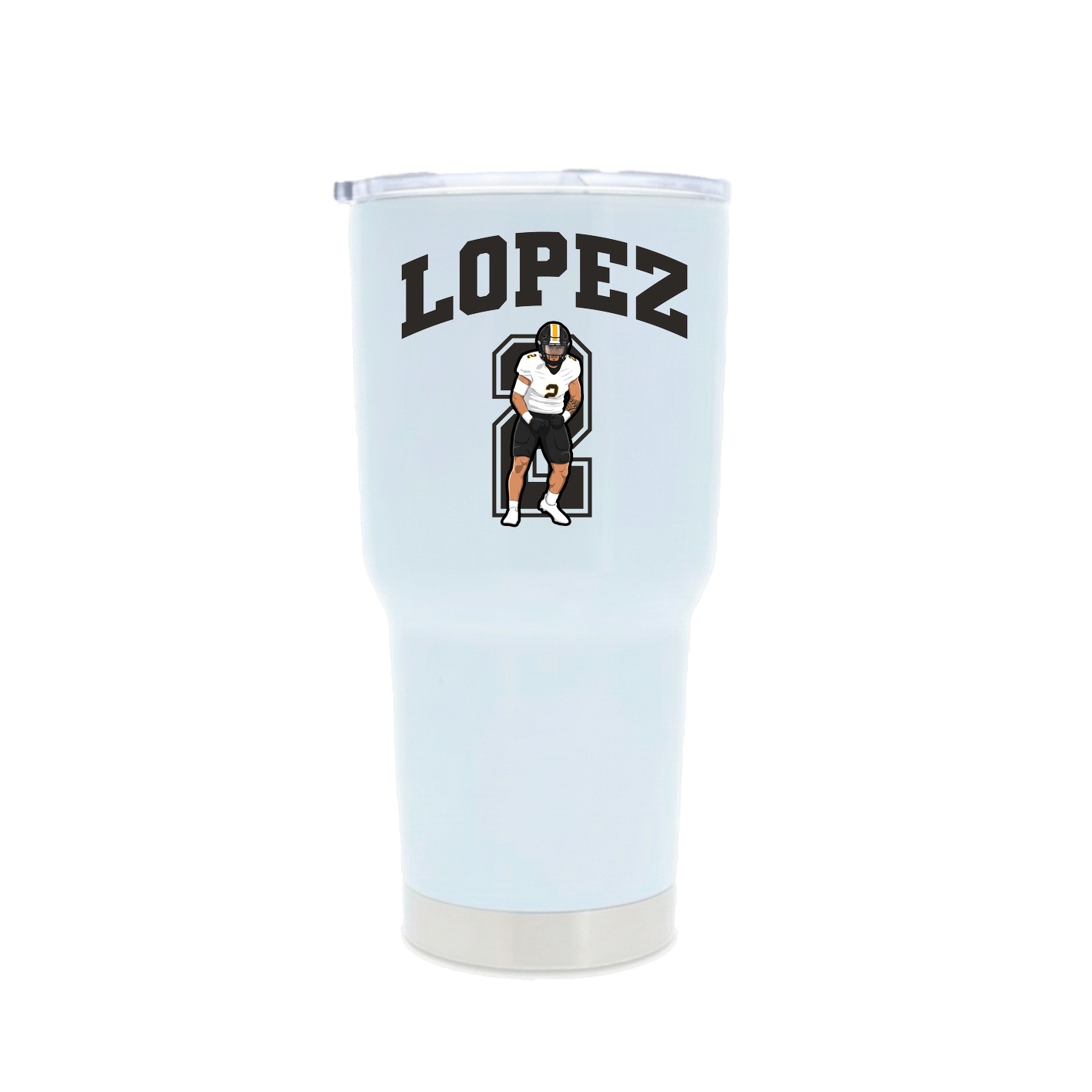 30oz Stainless Steel Tumbler — Number in White