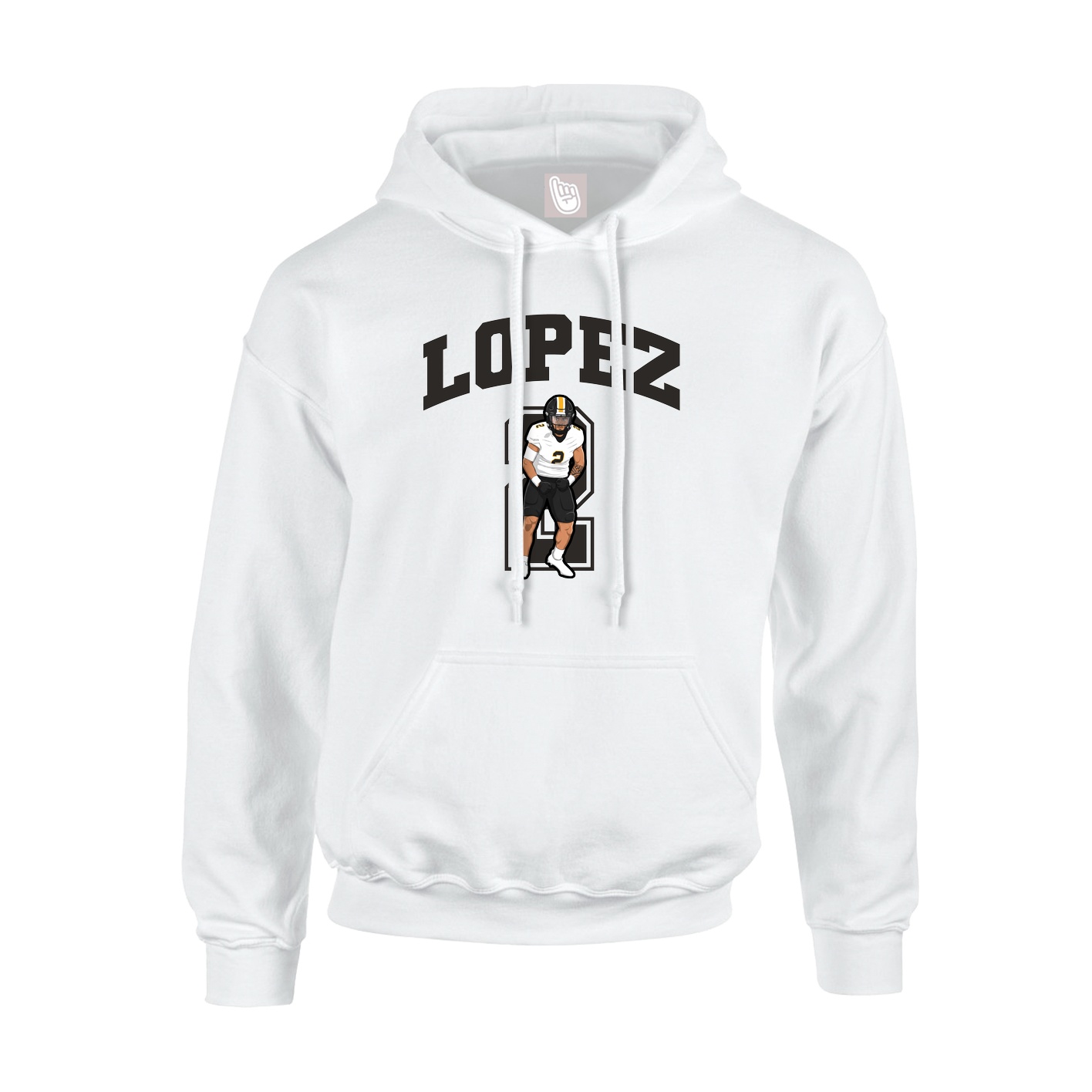 Youth Hoodie — Number in White