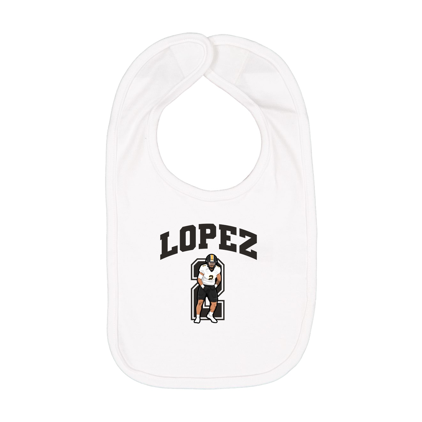 Infant Bib — Number in White