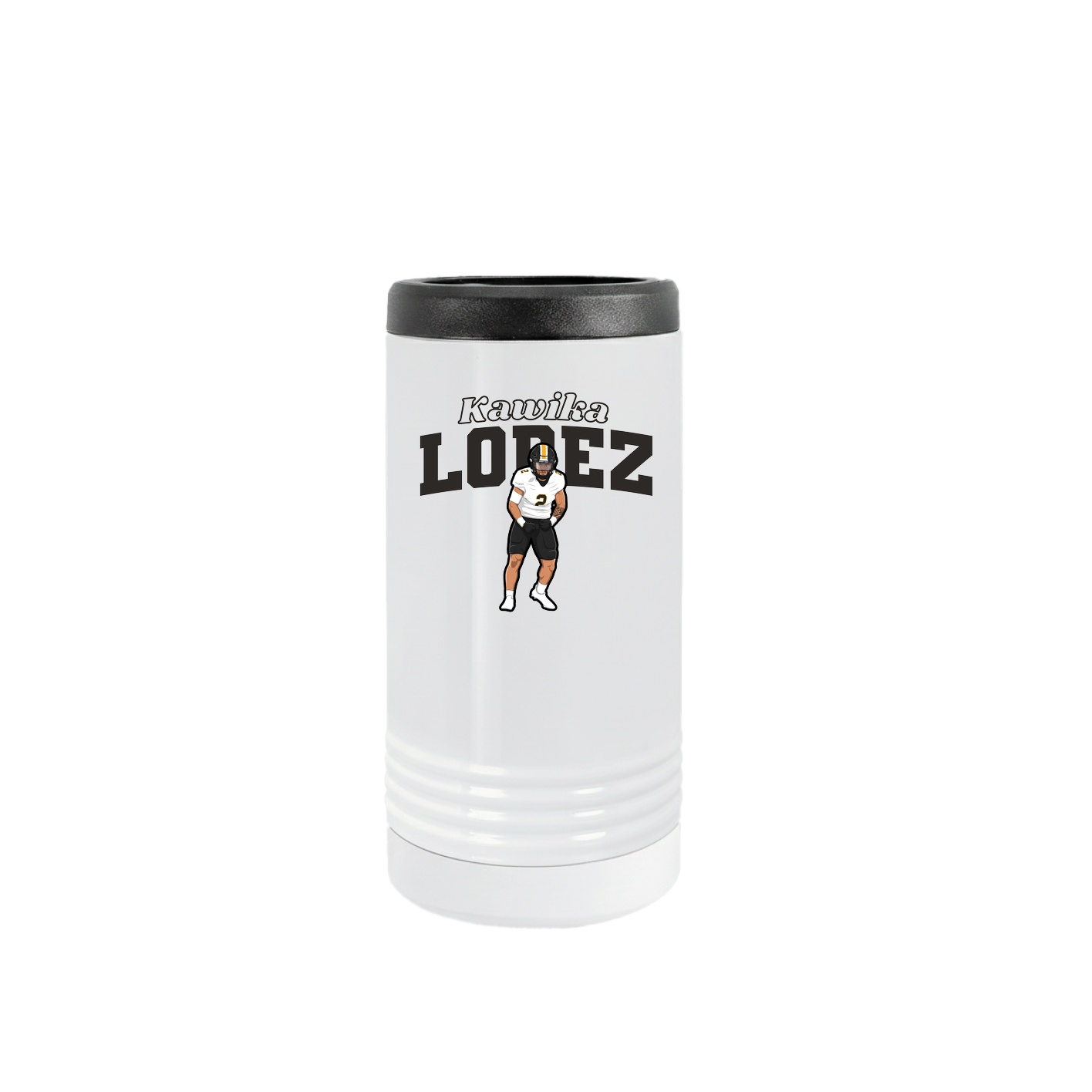 Slim Beverage Holder — Name Arch in White
