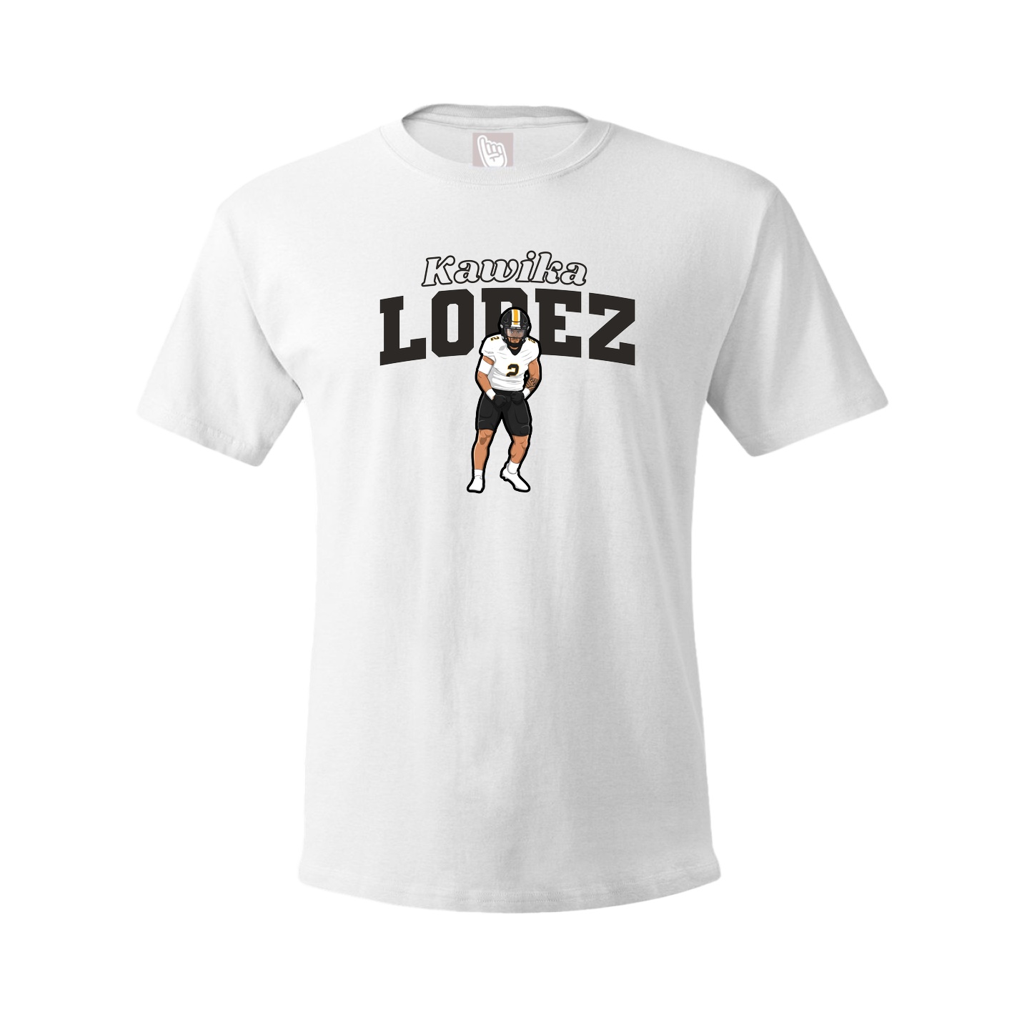 Youth Tee — Name Arch in White