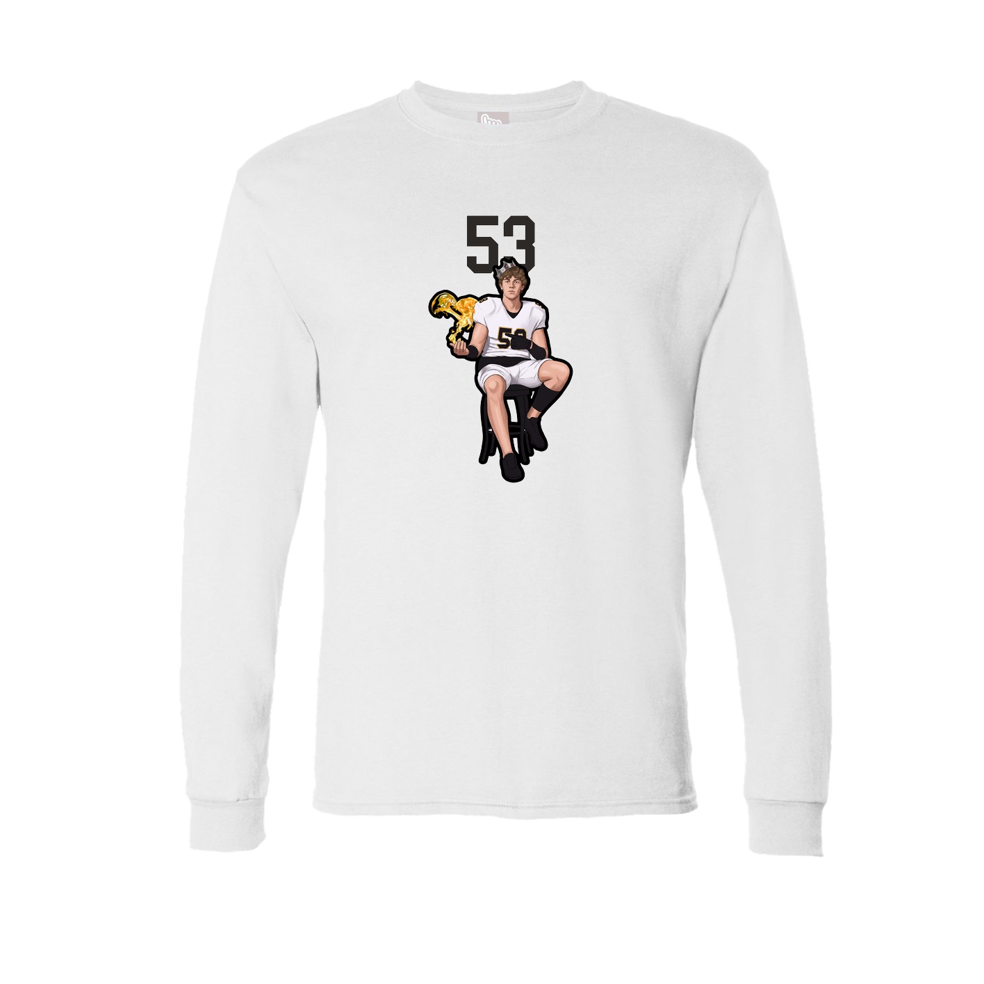 Long Sleeve Tee — Number Top in White