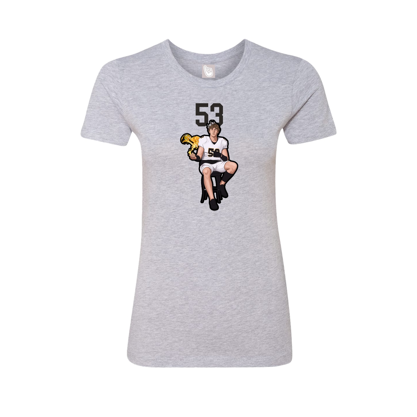 Fitted Women's Tee — Number Top in Grey
