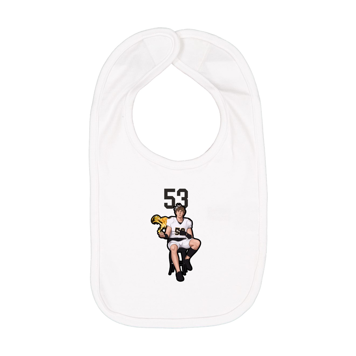 Infant Bib — Number Top in White