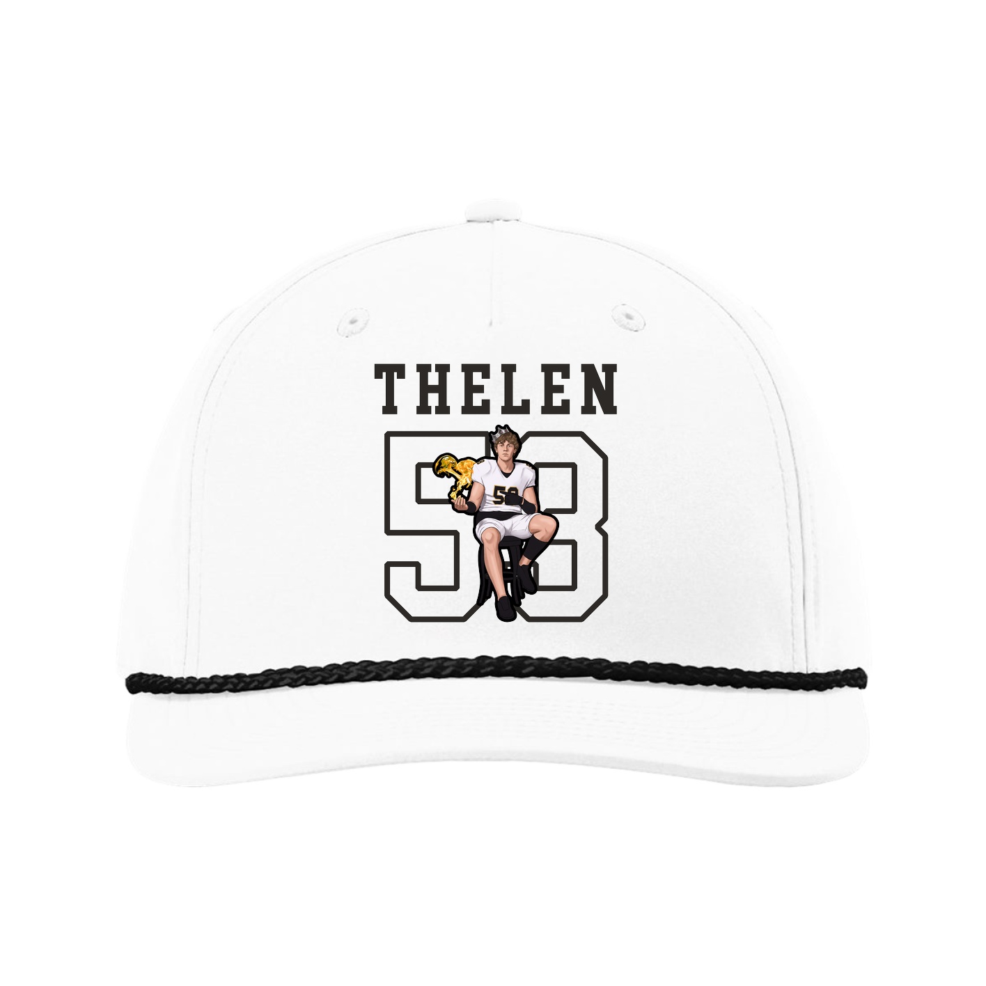 Five-Panel Classic Rope Cap — Shirsey in White