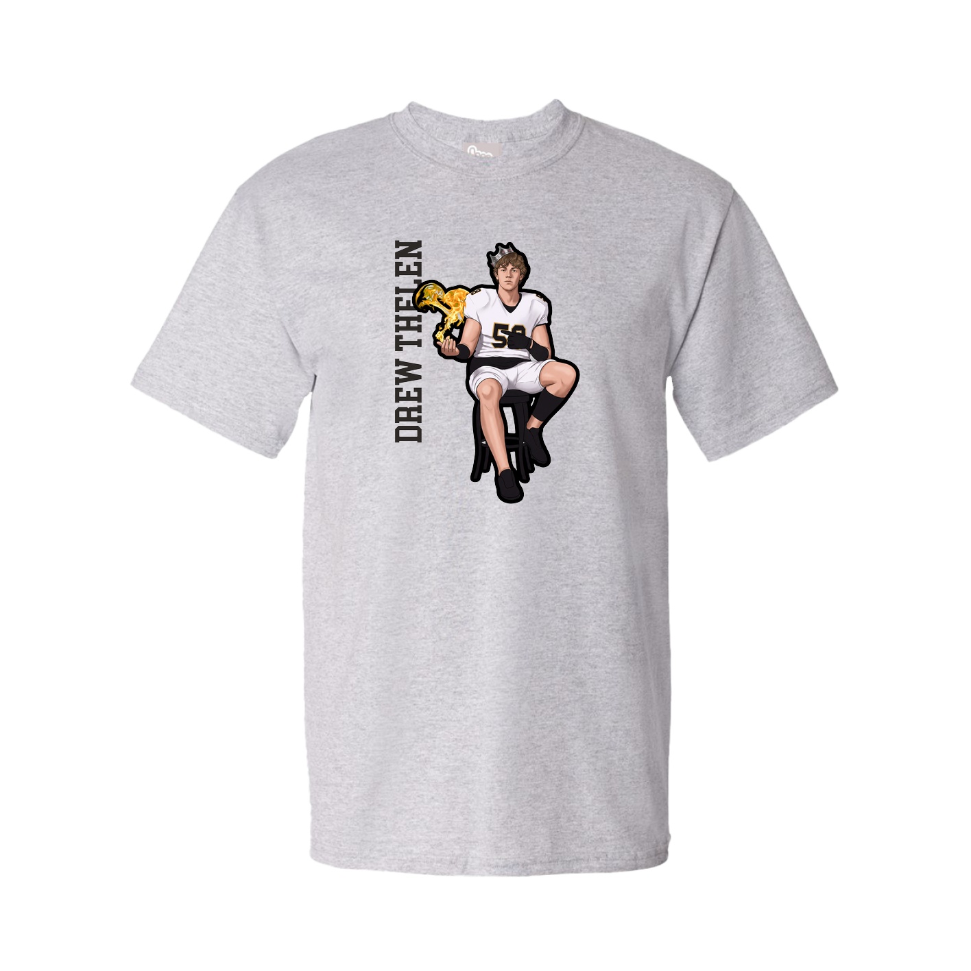 Youth Tee — Name Vertical in Grey