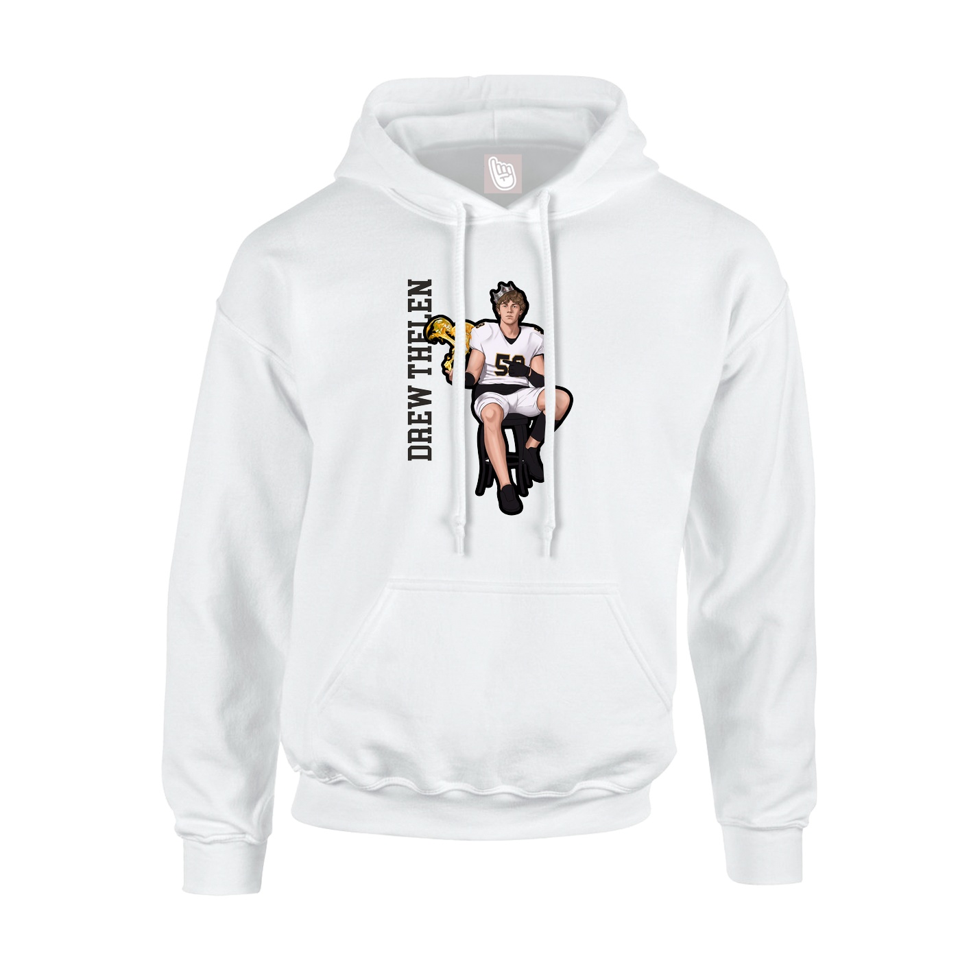 Hoodie — Name Vertical in White