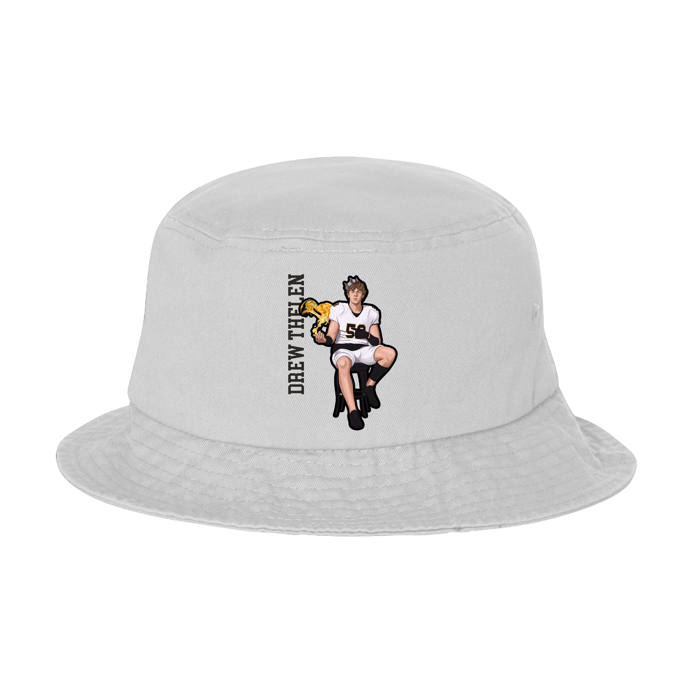 Bucket Cap — Name Vertical in White