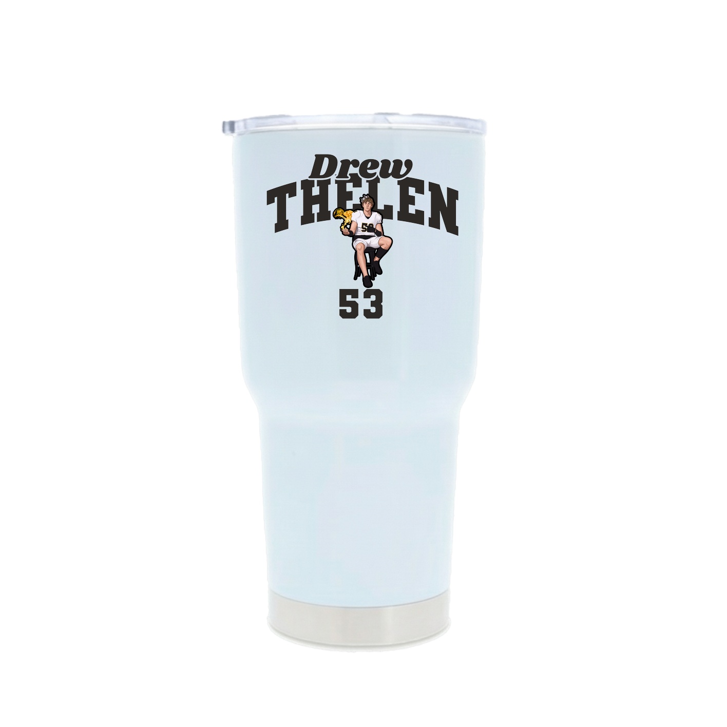 30oz Stainless Steel Tumbler — Signature Arch in White