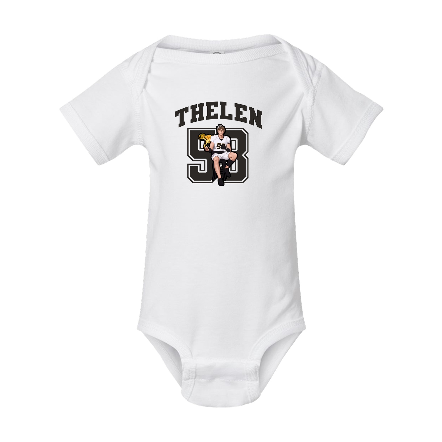 Baby Onesie — Number in White