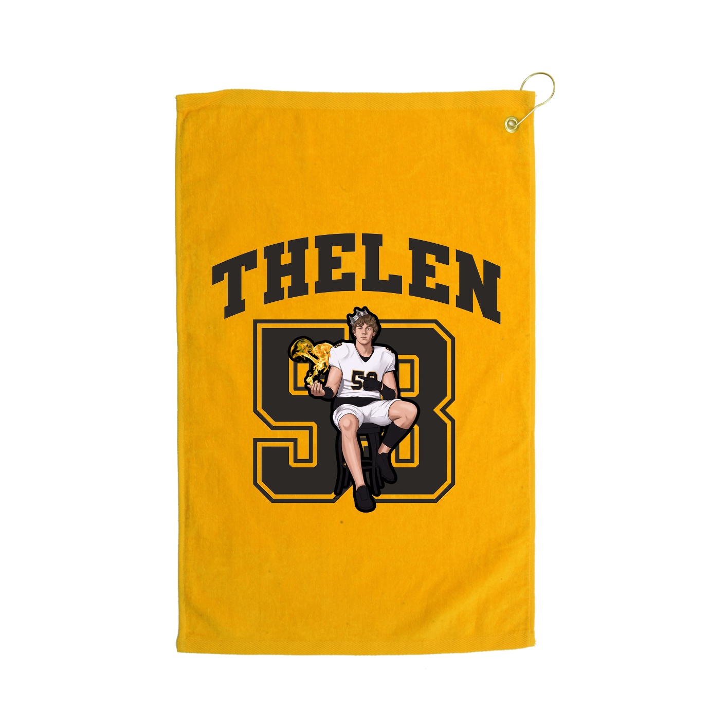 Golf Towel — Number in Gold